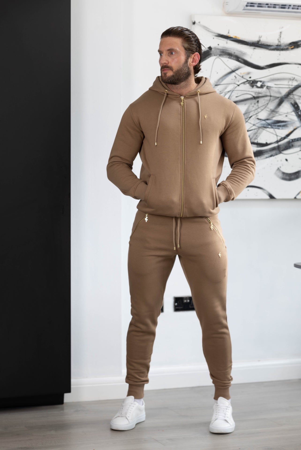 Taupe / Gold Bottoms with Zipped Pockets - FSH1254