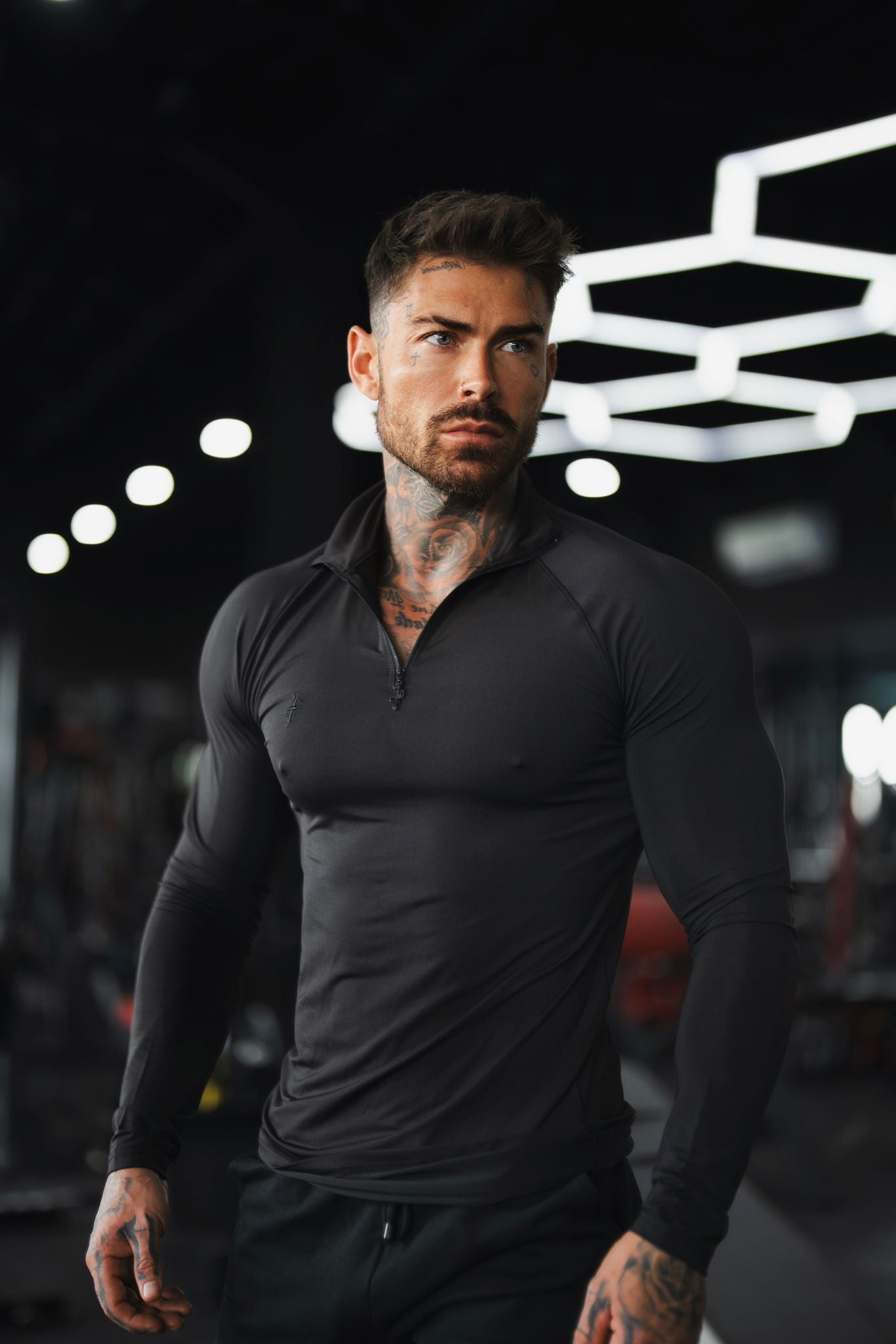 LS Black Half Zip Gym Top - FSH1281