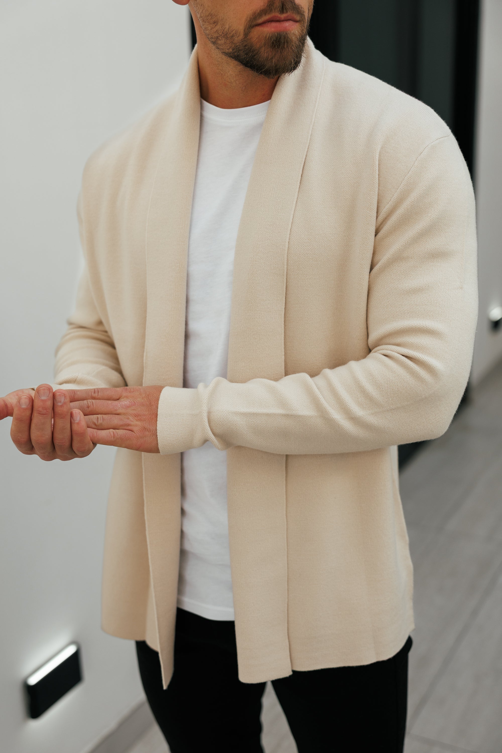 Soft Touch Shawl Cardigan Beige - FSA003 (PRE ORDER 29TH APRIL)