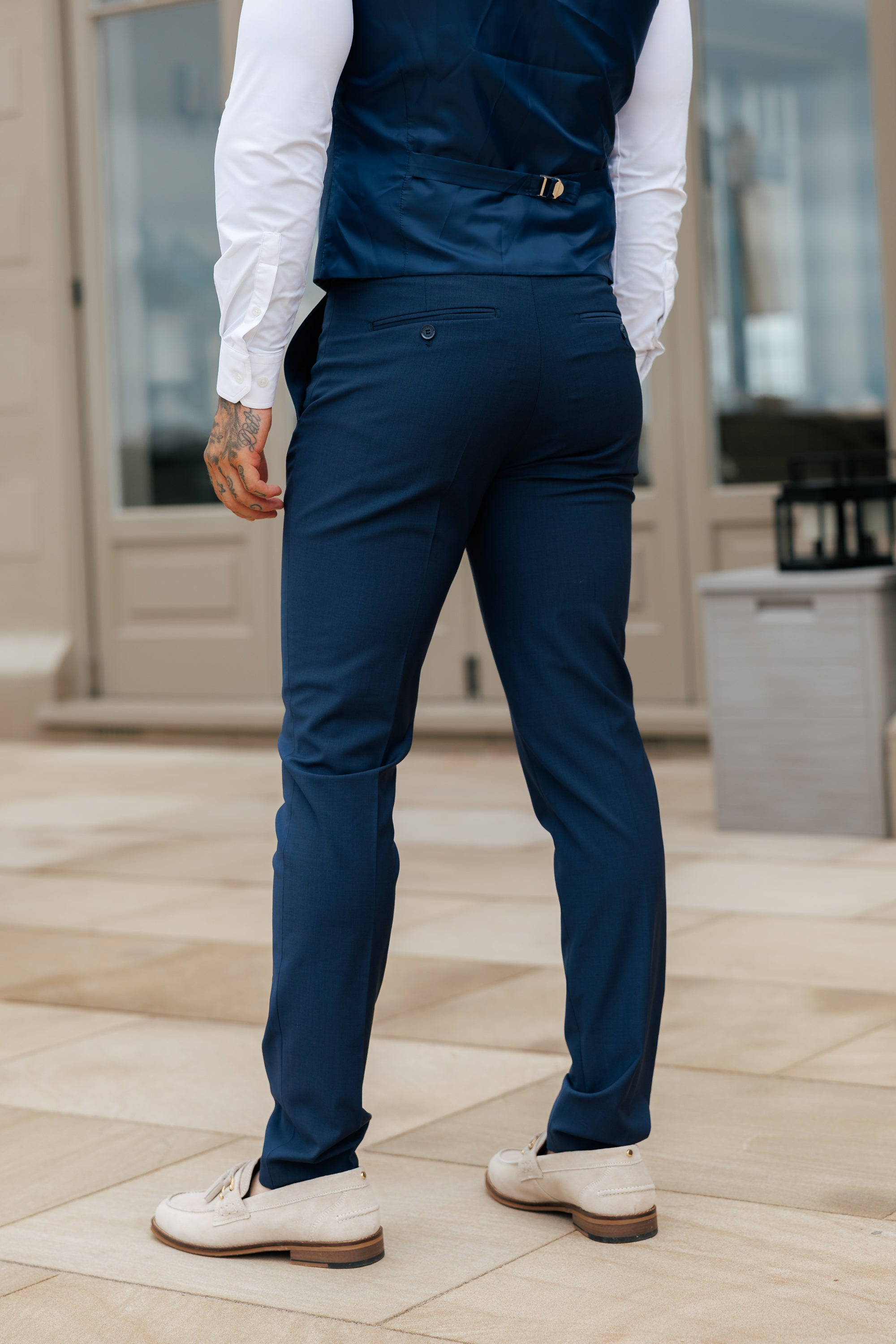 Relaxed Formal Navy Stretch Trousers - FSTR022 RELAXED