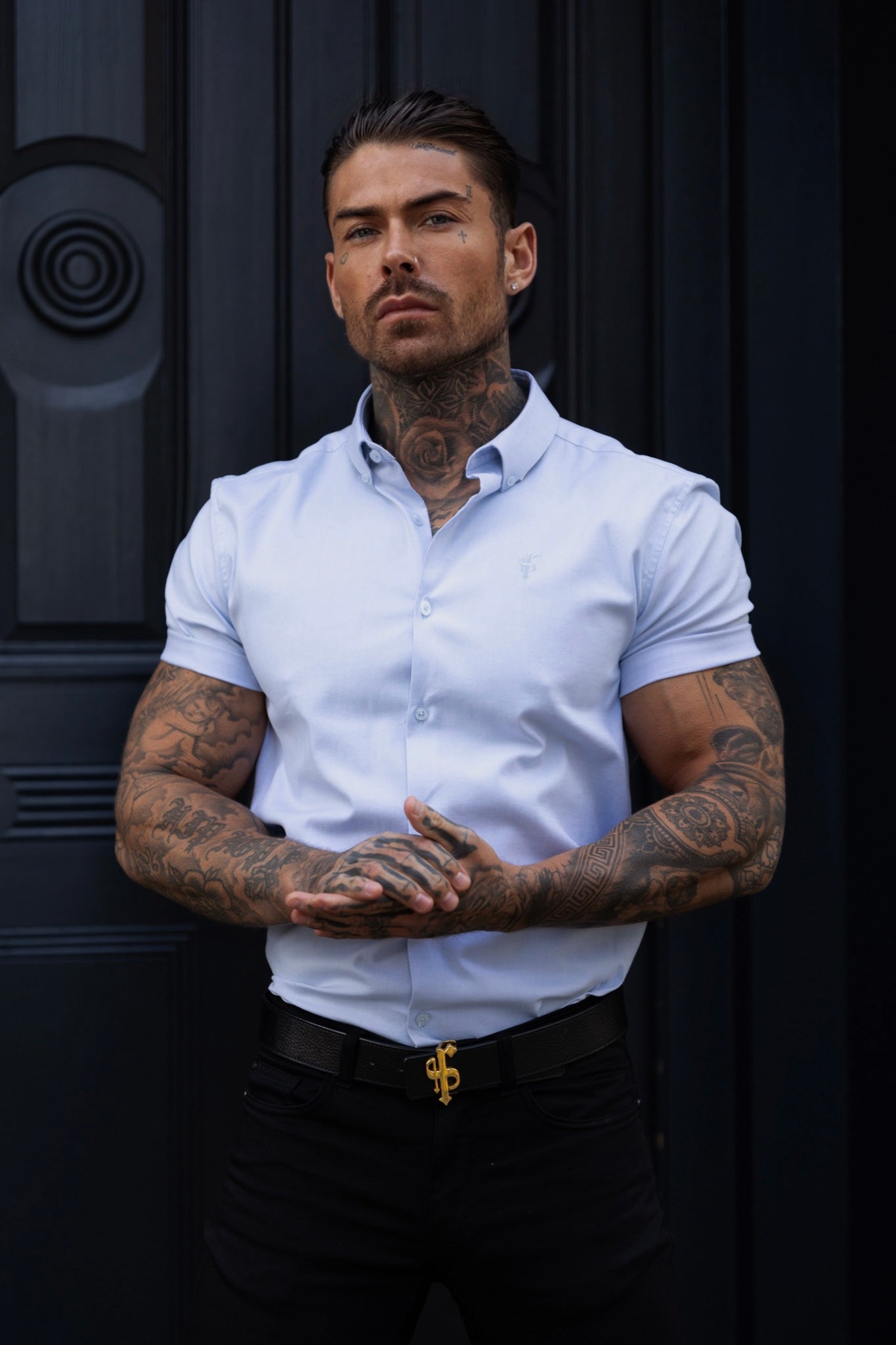 Classic Stretch Oxford Short Sleeve Light Blue - FS1007