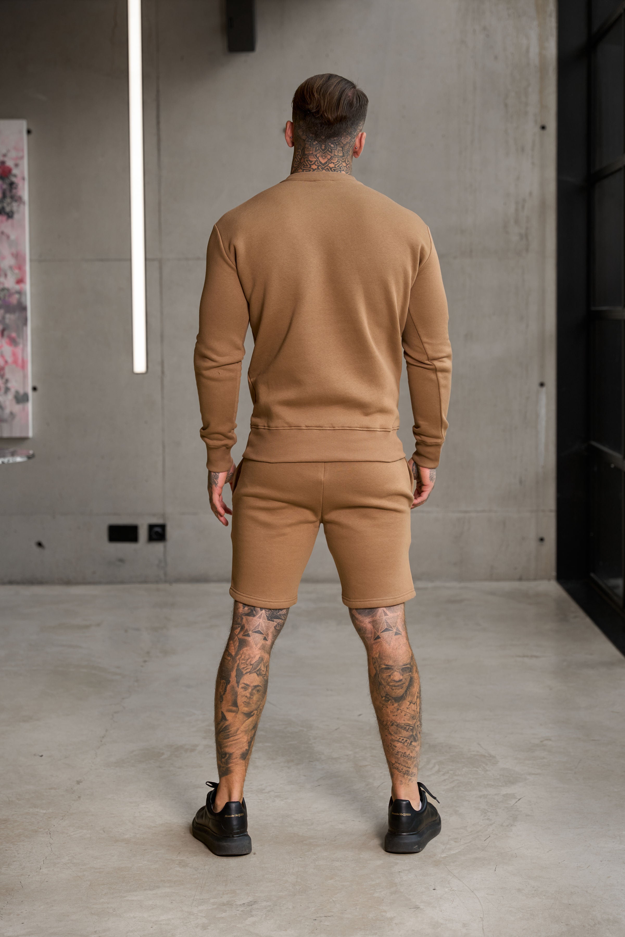 Plain Taupe Crew Jumper With FS Branding - FSH1185