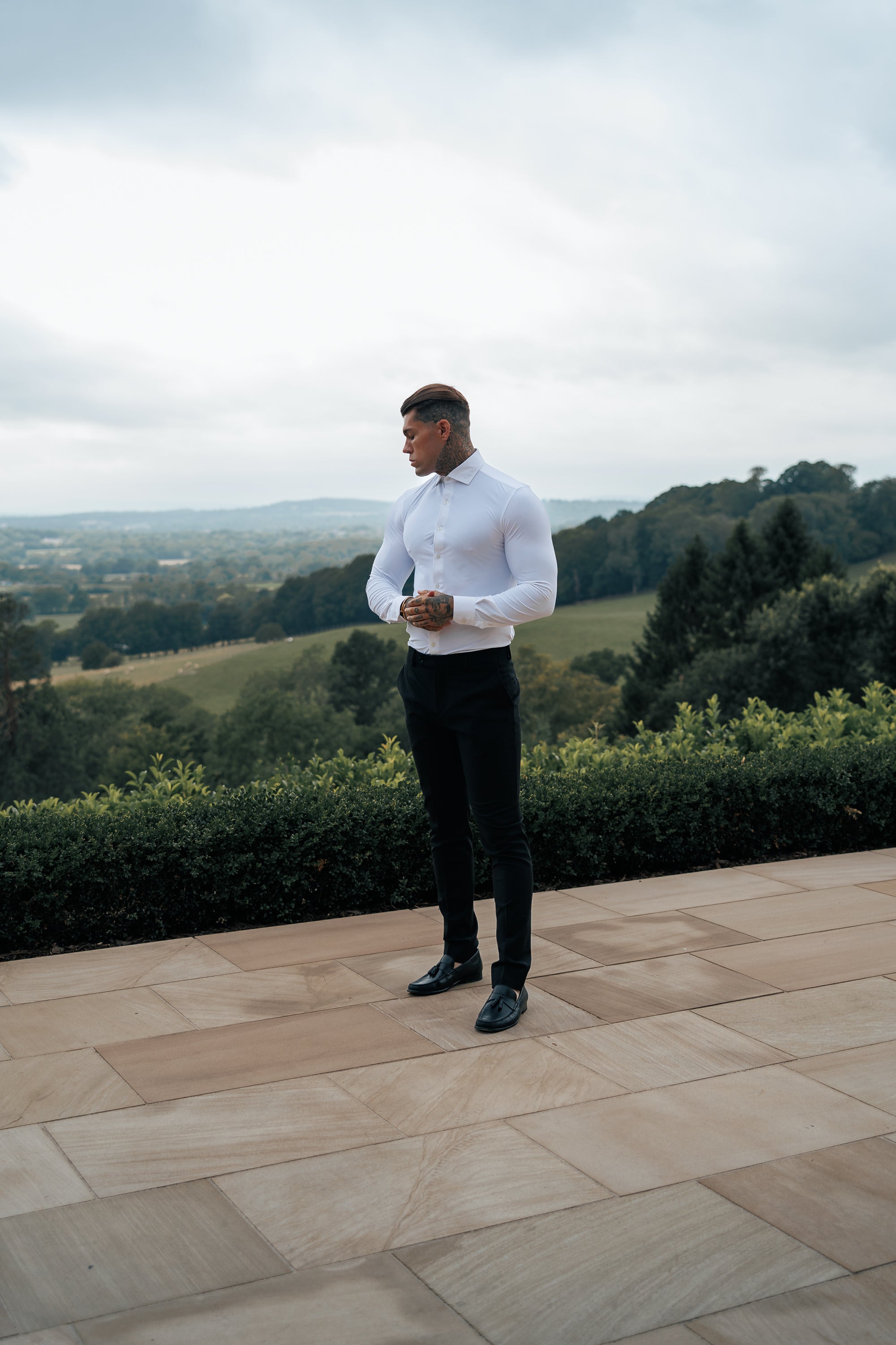 Relaxed Formal Black Stretch Trousers - FSTR020 RELAXED