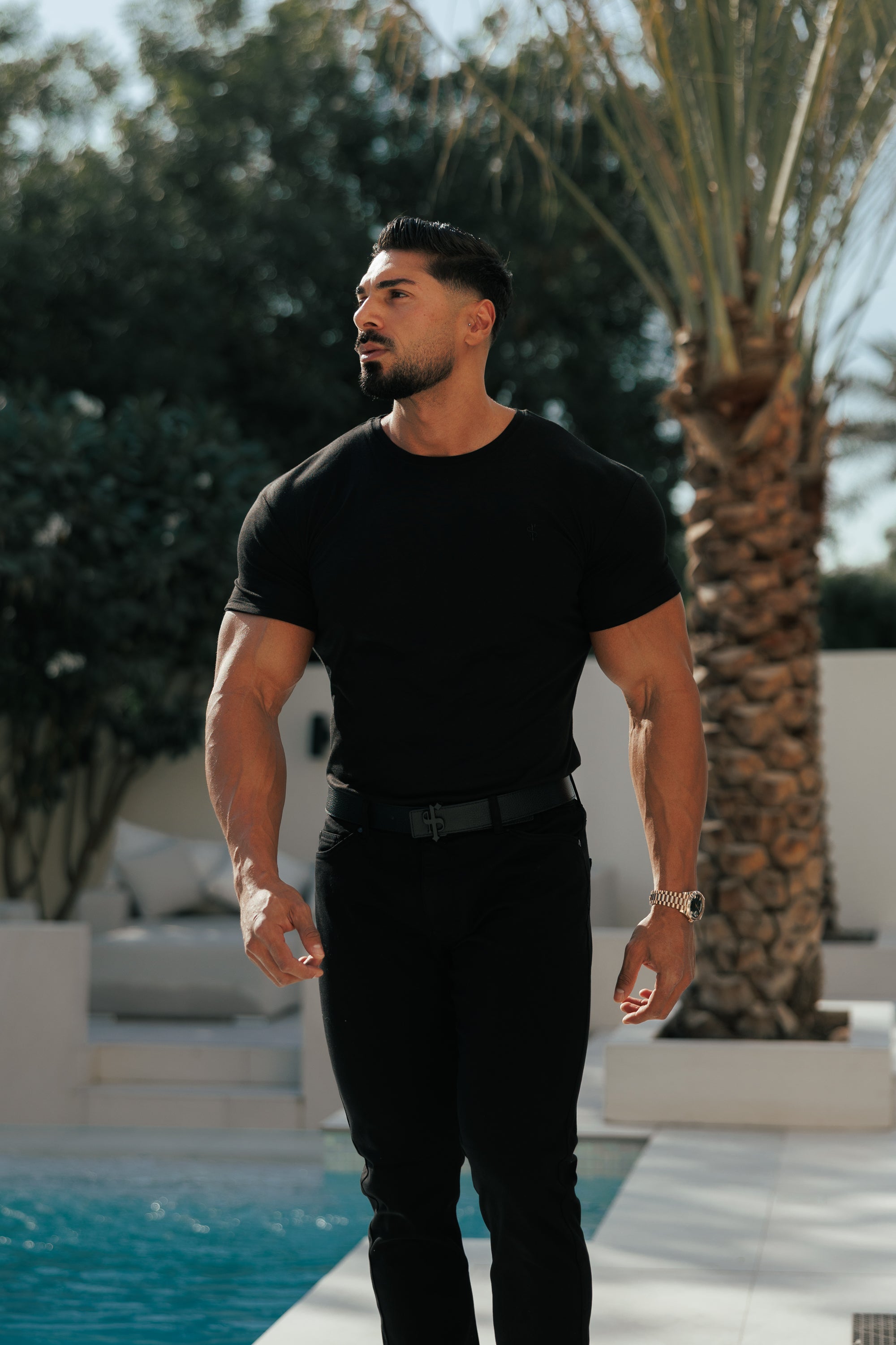 Black Bamboo Crew T Shirt - FSH577