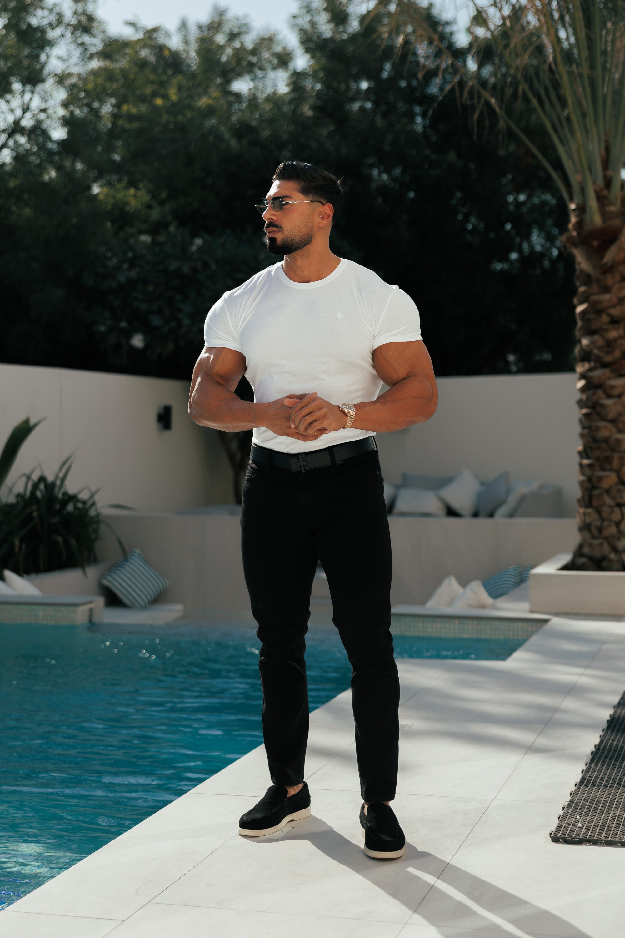 White Bamboo Crew T Shirt - FSH576