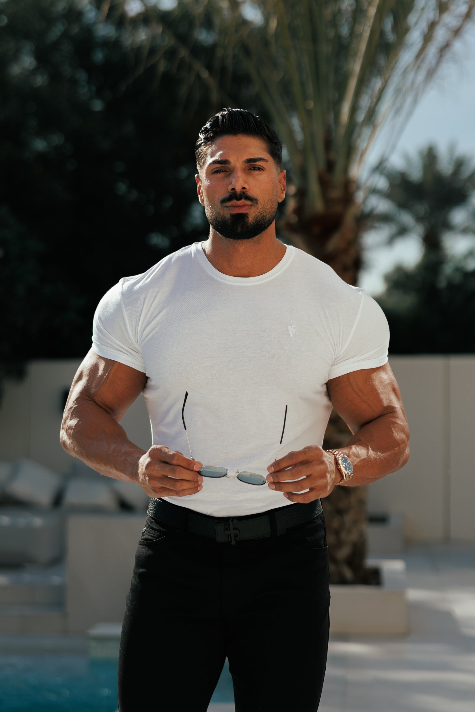 White Bamboo Crew T Shirt - FSH576