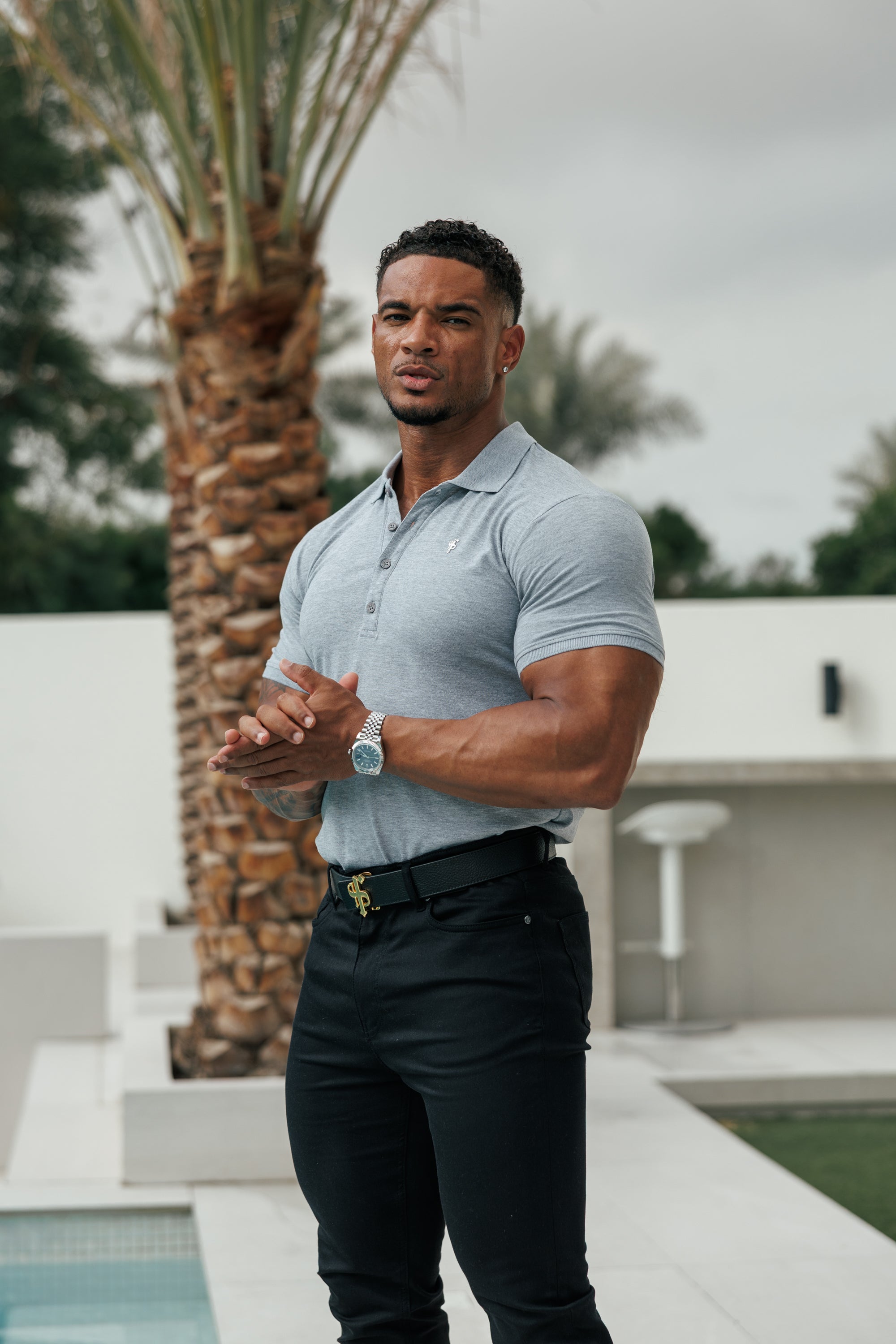 Light Grey / Silver Polo Shirt - FSH1406