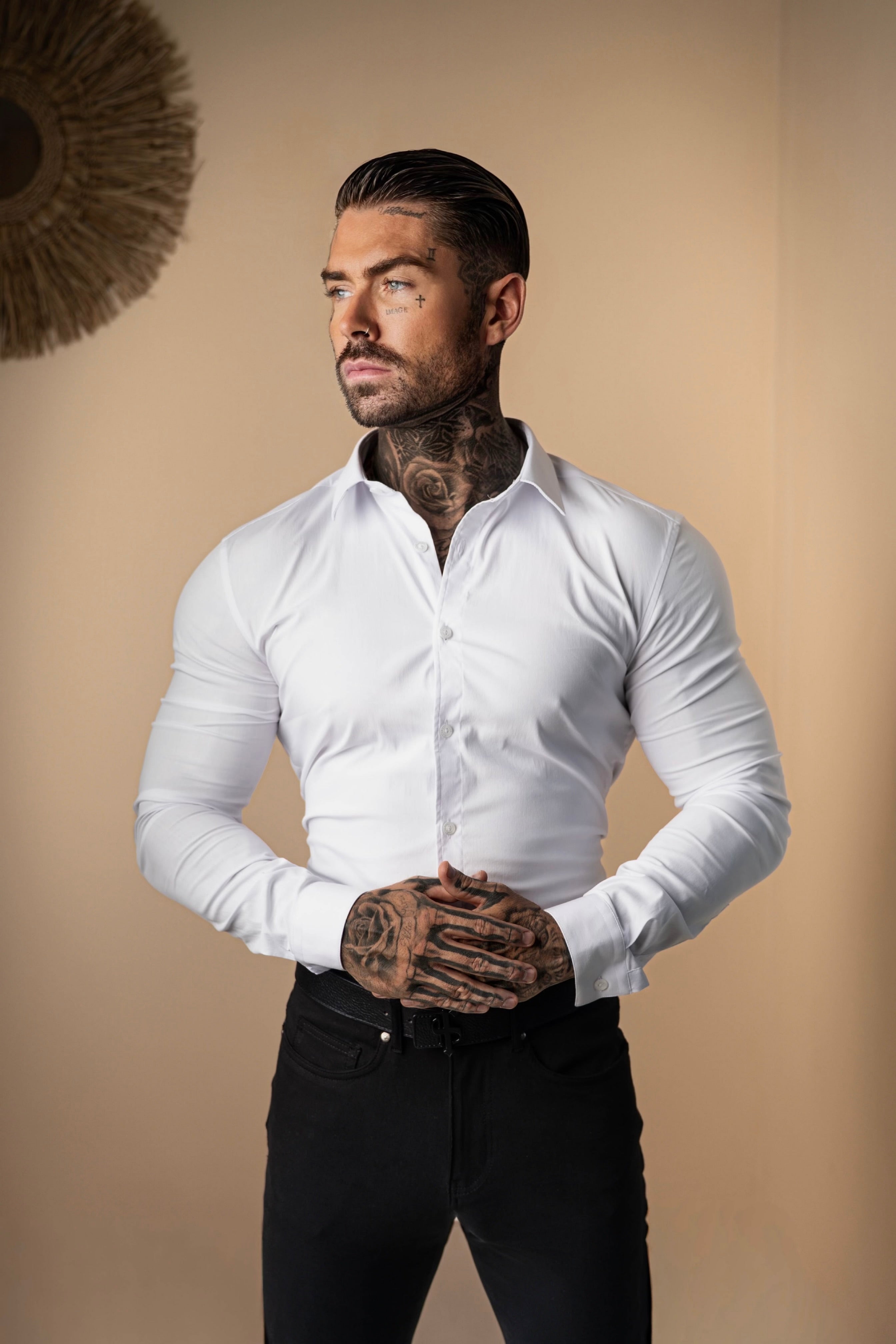 Super Slim Stretch Classic White No Embroidery - FS877