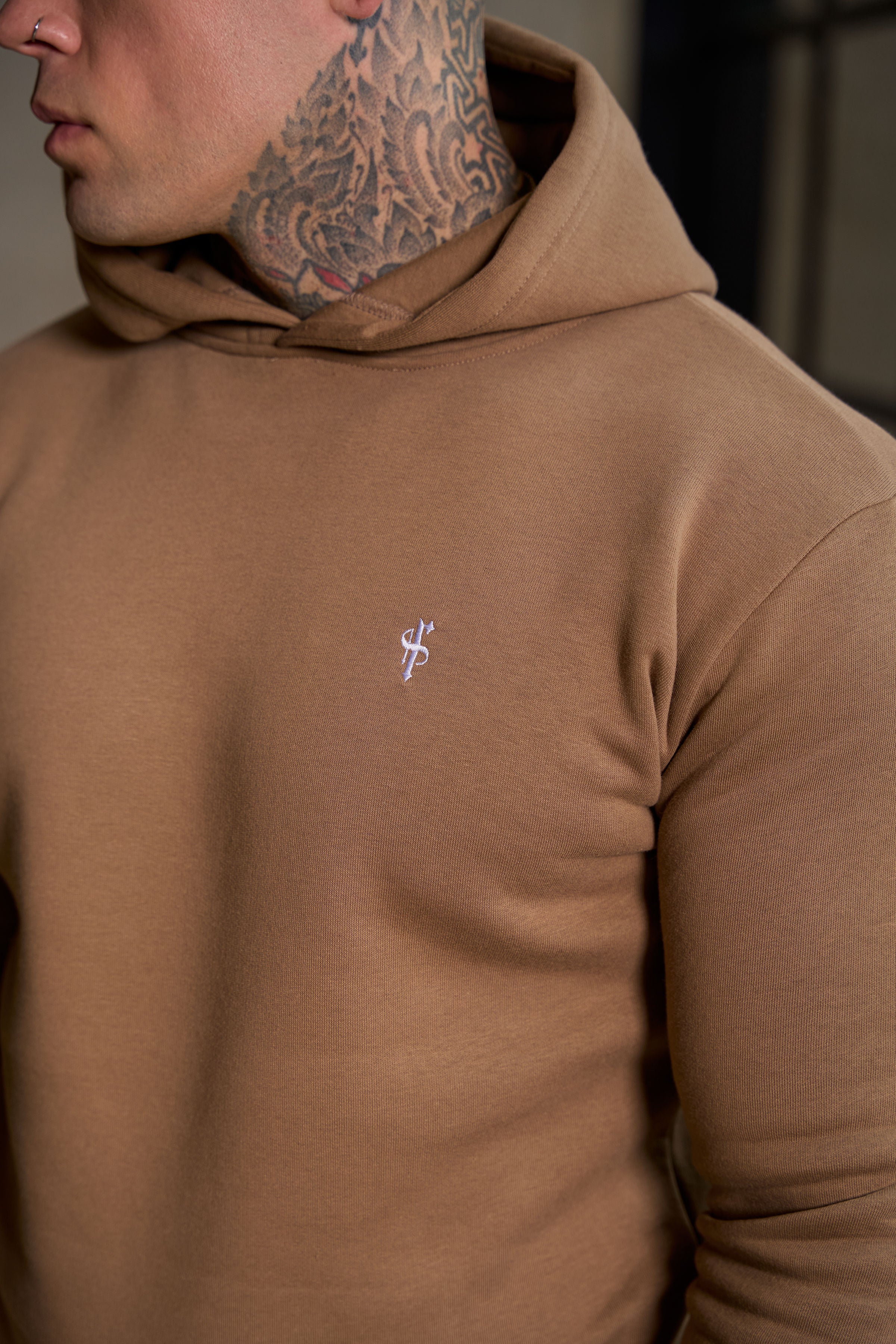 Plain Taupe Hoodie With FS Branding - FSH1191
