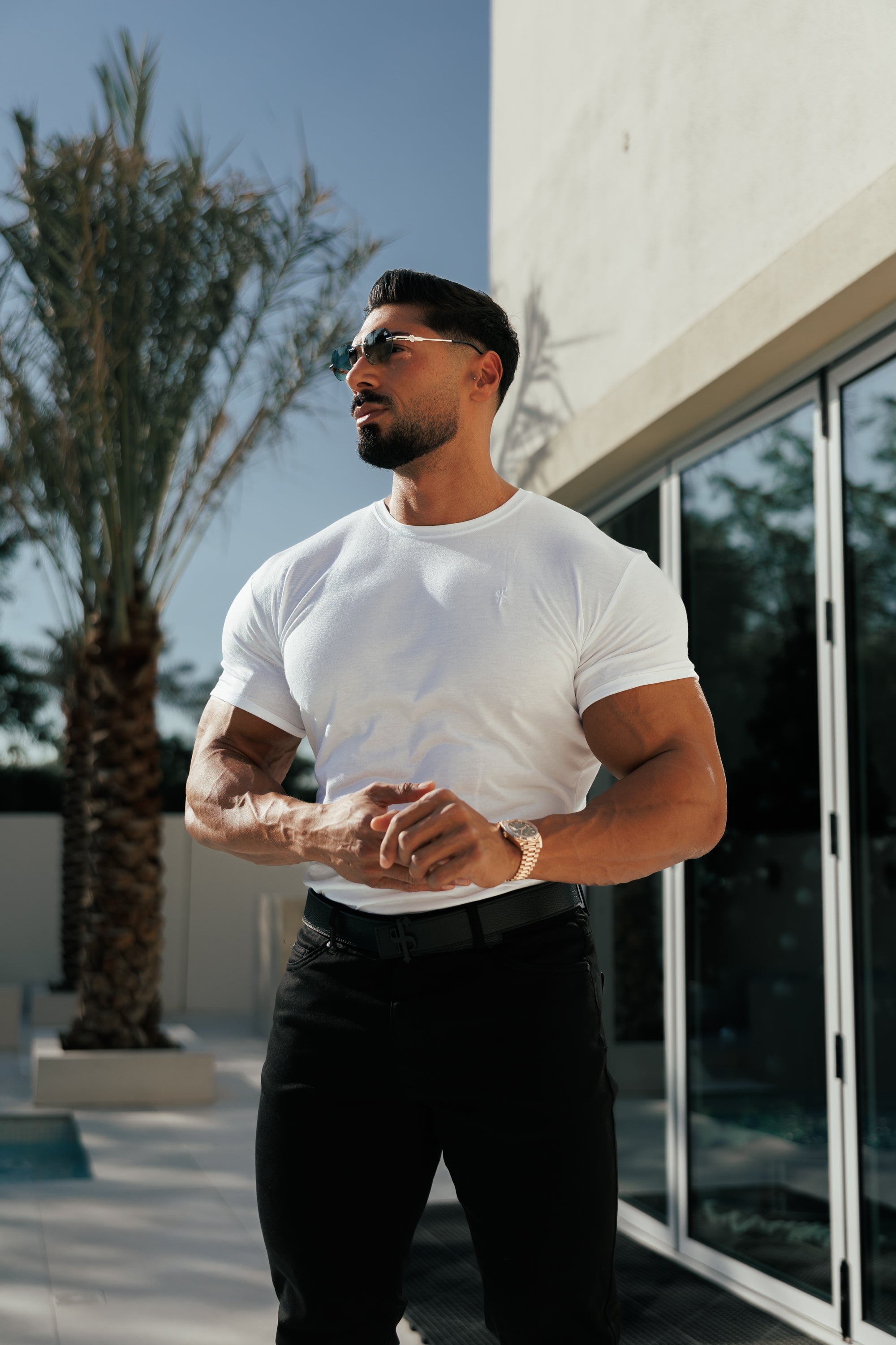 White Bamboo Crew T Shirt - FSH576