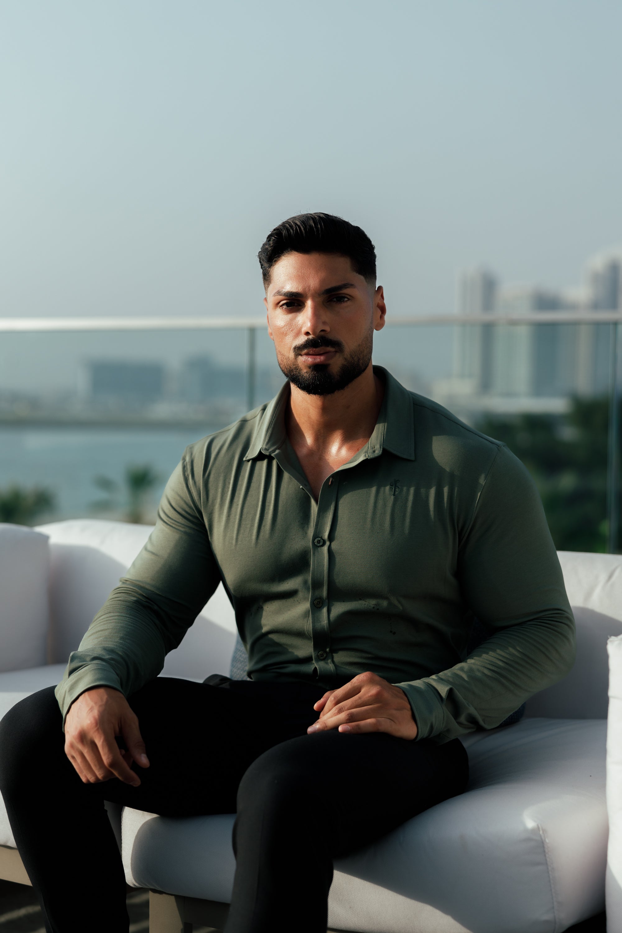 Fitted Khaki Long Sleeve Jersey - FSD003