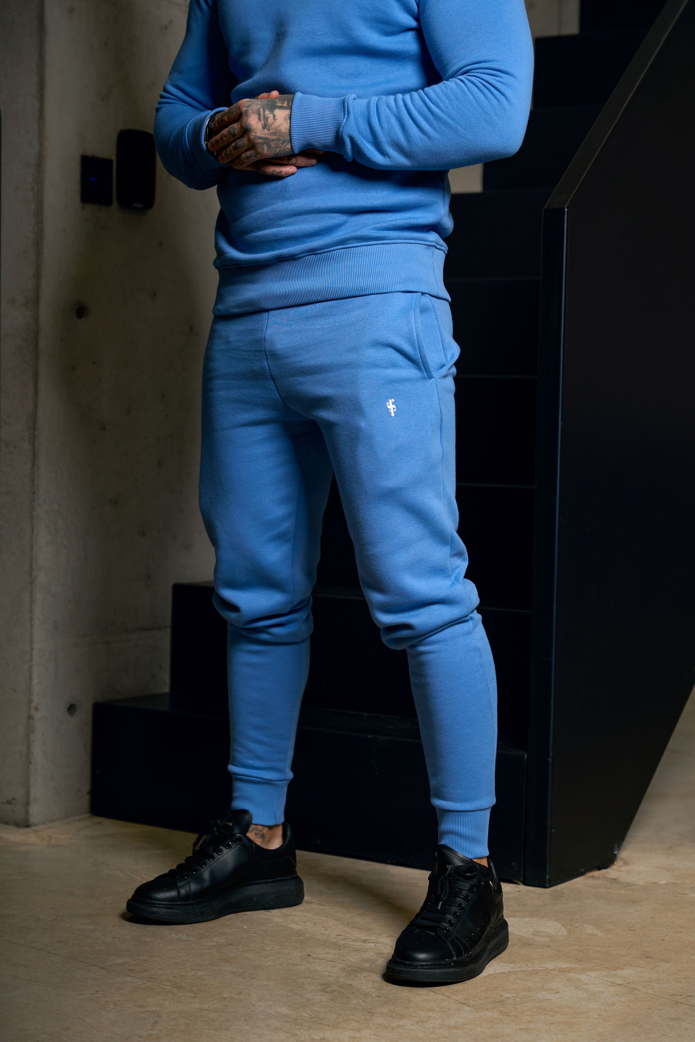 Plain Blue Tracksuit Bottoms with FS Branding - FSH1200