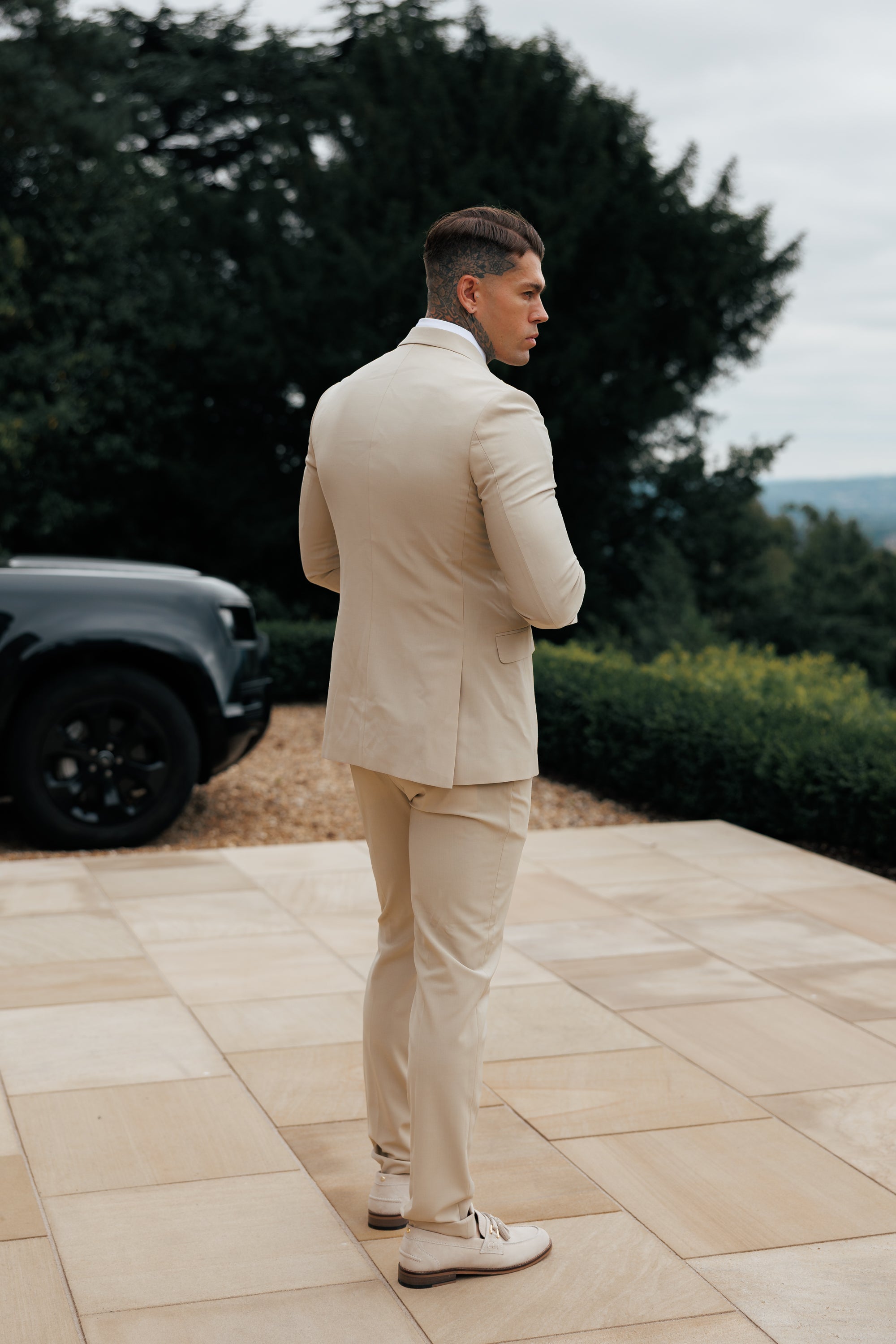 Slim Formal Suit Jacket Beige - FSJKT012