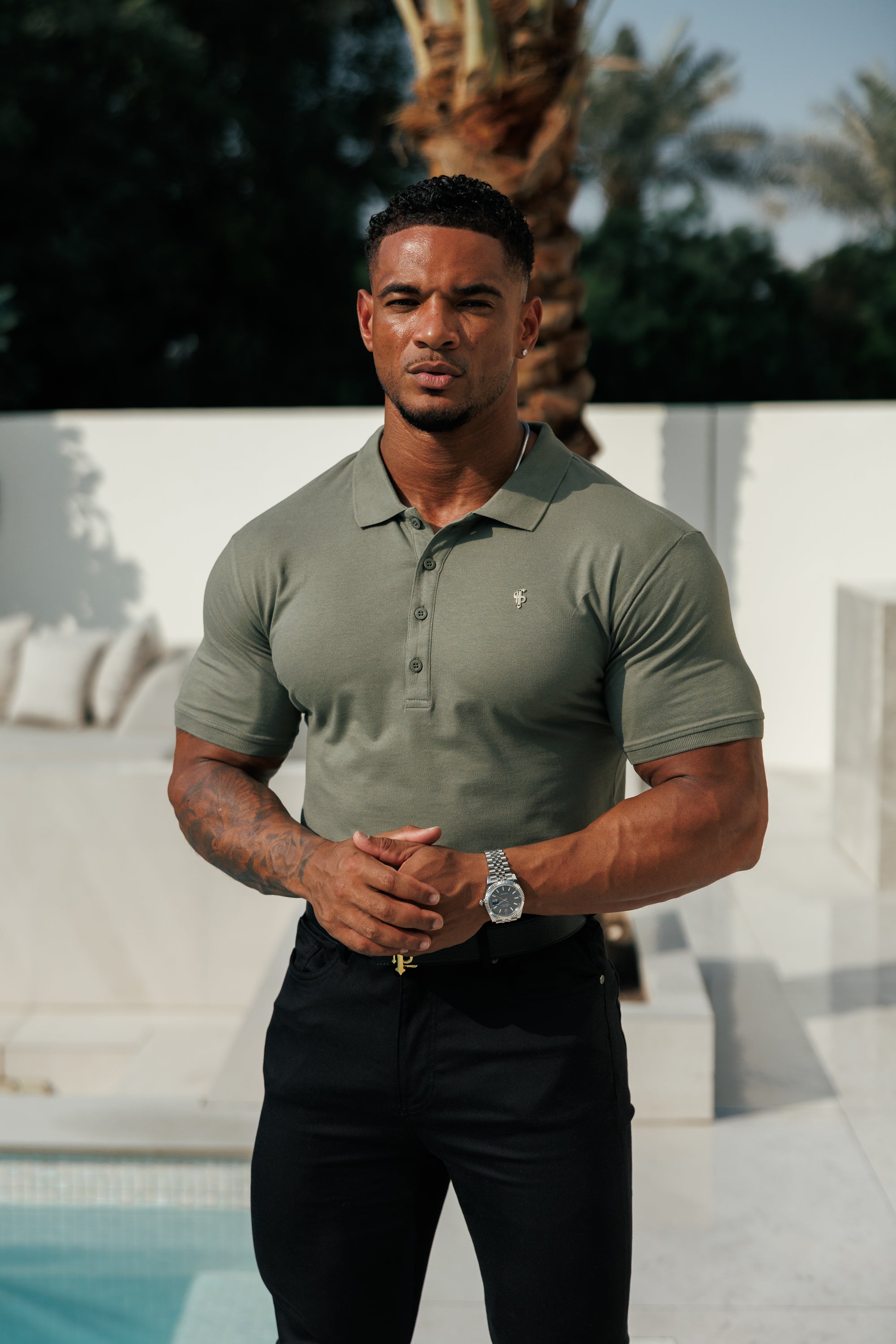 Olive / Gold Polo Shirt - FSH1408