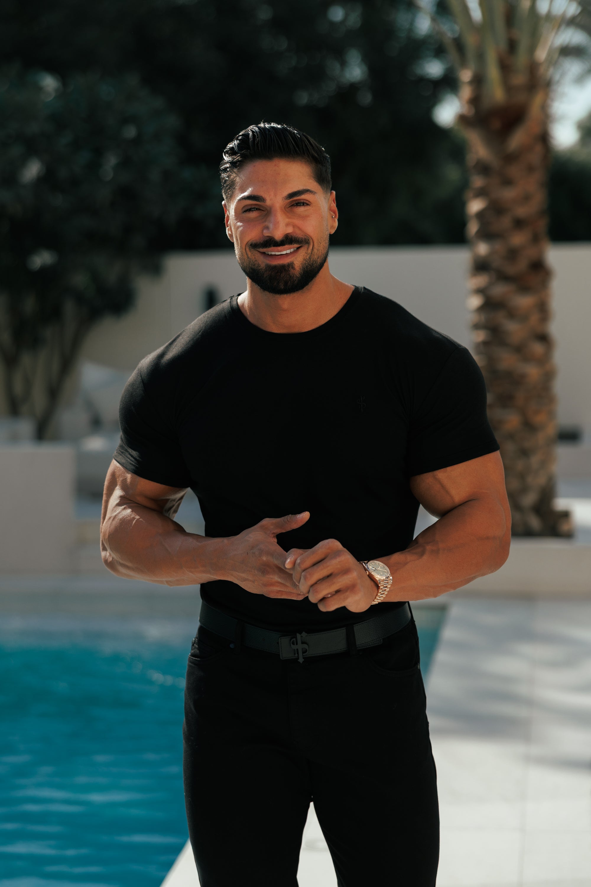 Black Bamboo Crew T Shirt - FSH577