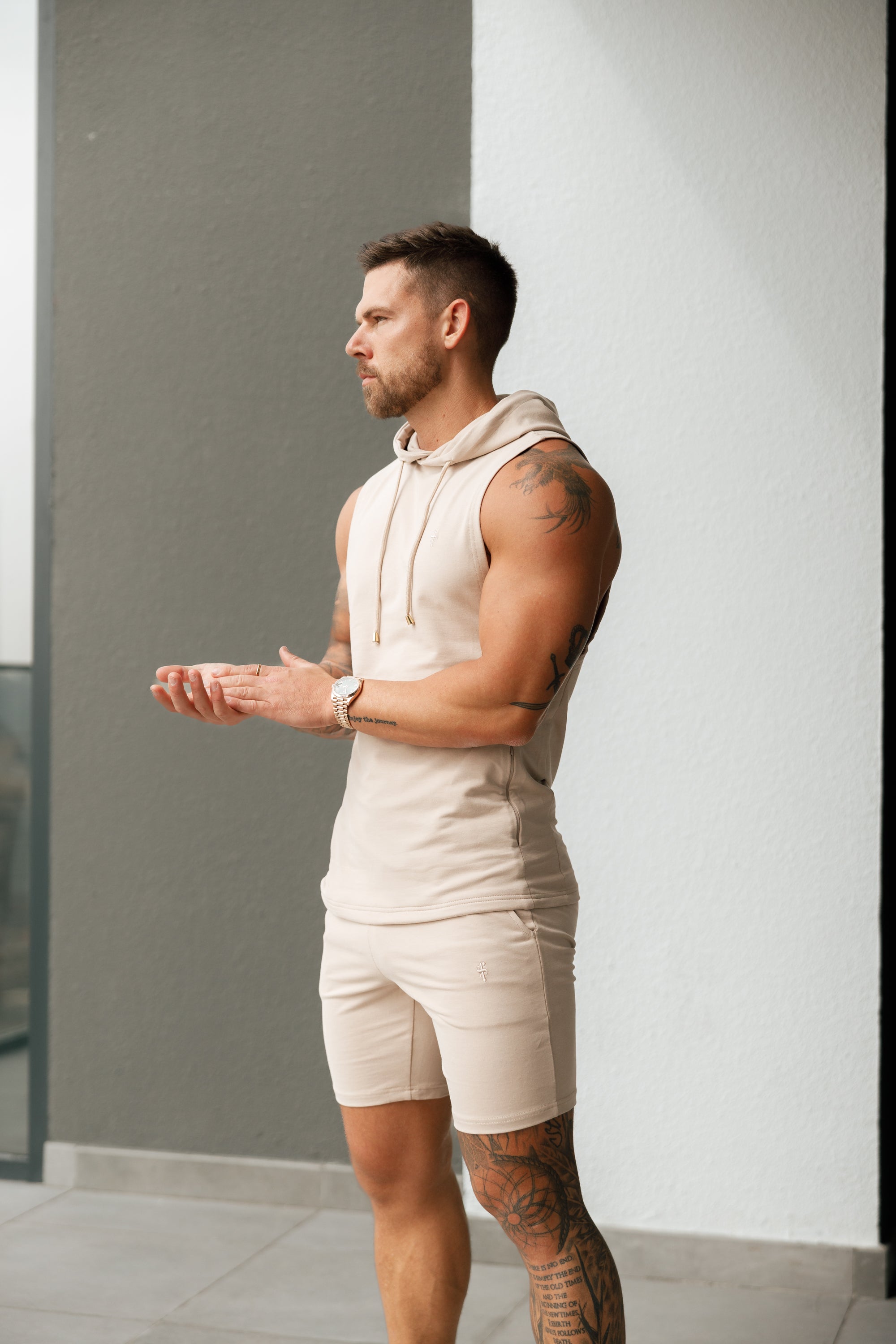 Beige Elasticated Shorts - FSH900