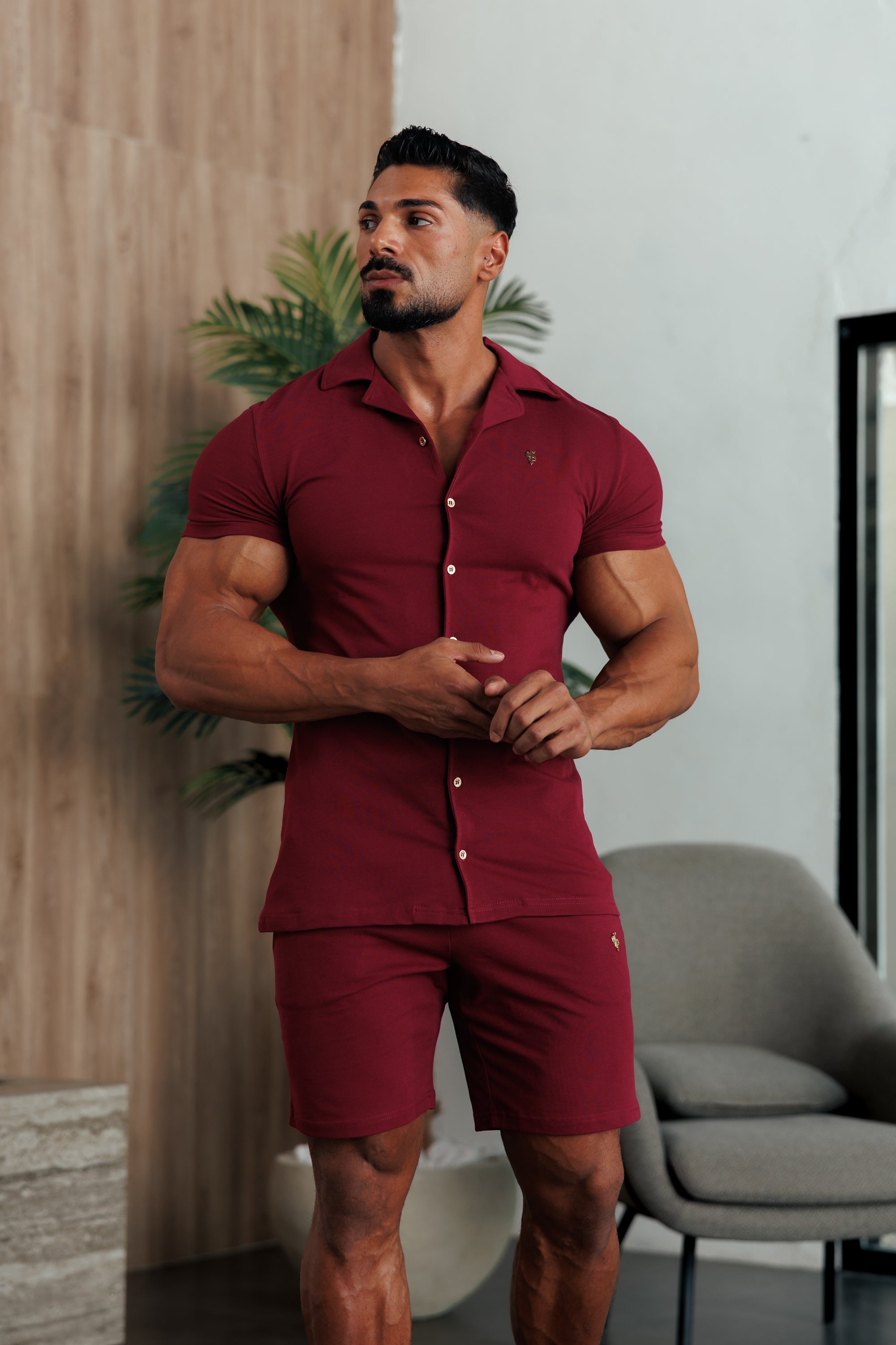 Wine Pique Shorts - FSH1391