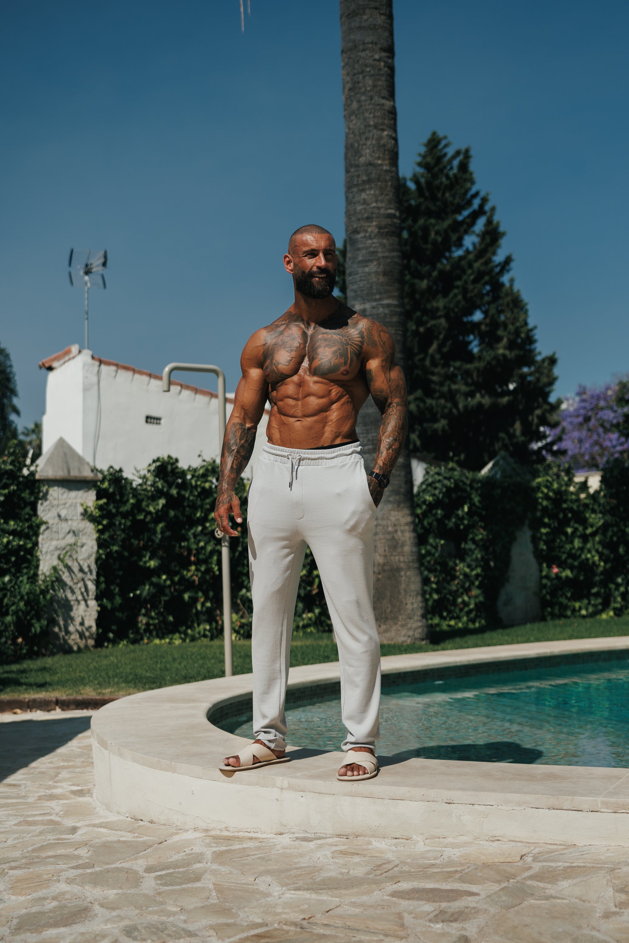 Jersey Cord Slim Light Grey Trousers - FSR091 (PRE ORDER 30TH JUNE)