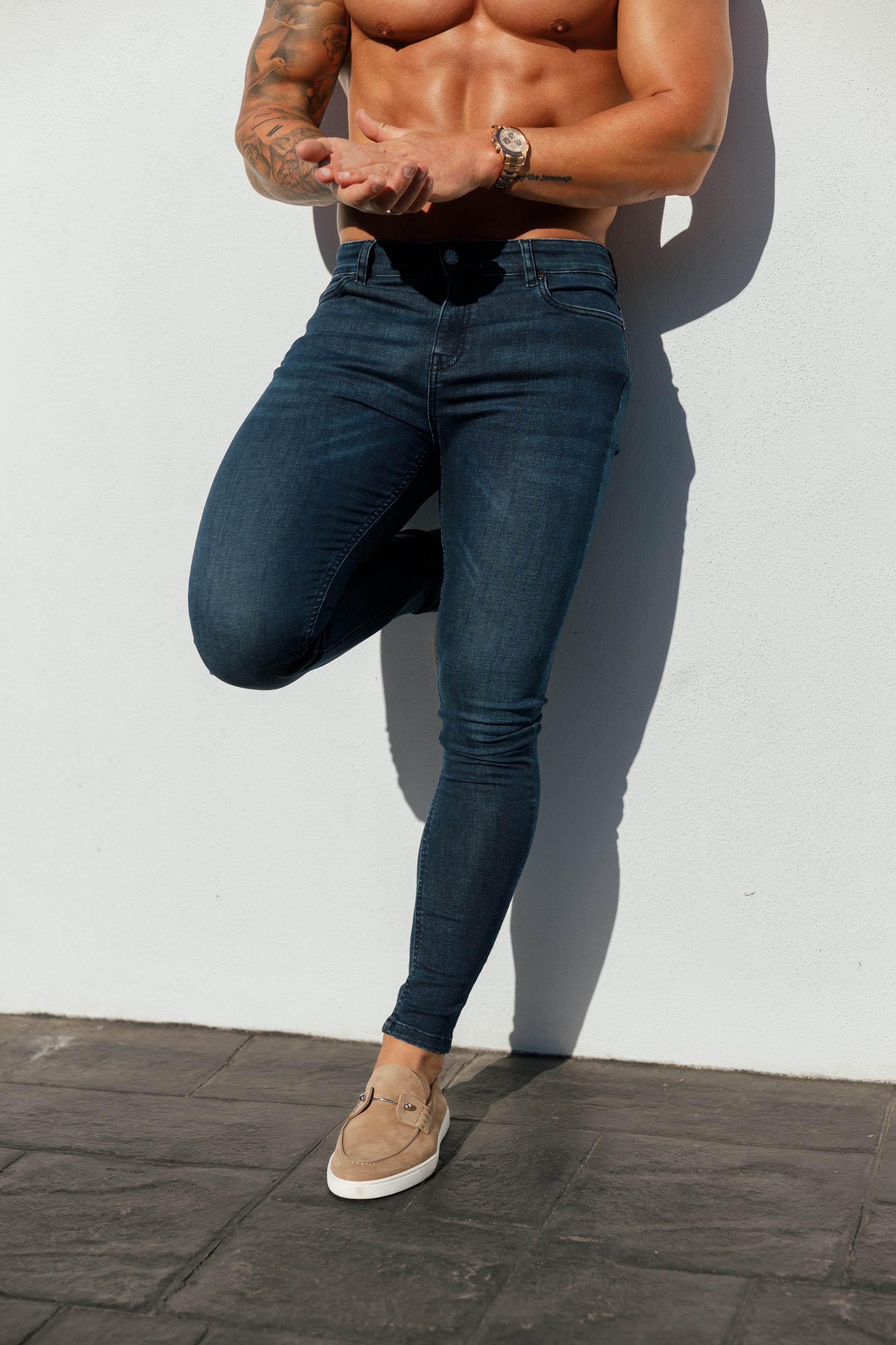 Ultra Stretch Mid Blue Slim Jeans - FSJEAN010