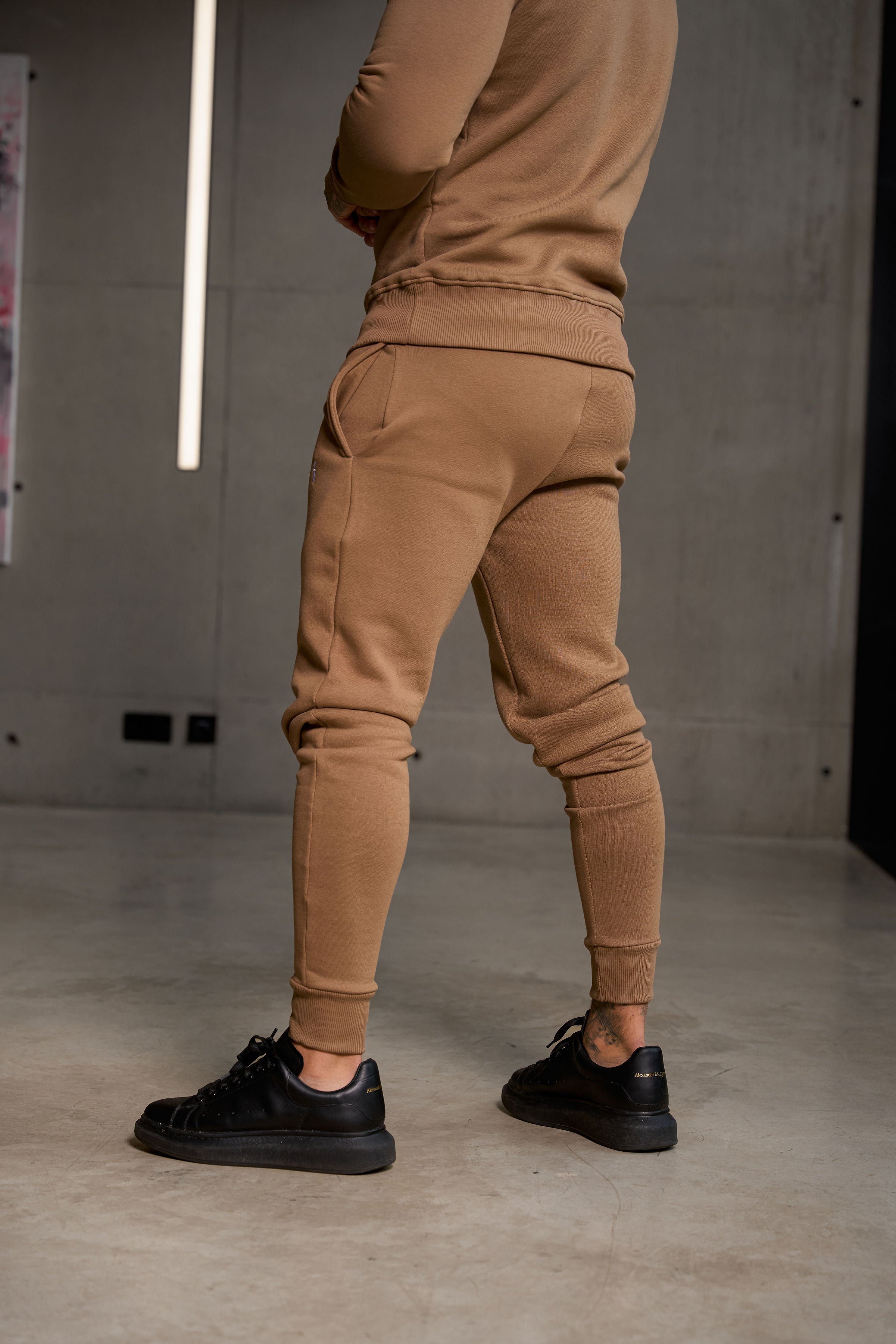 Plain Taupe Tracksuit Bottoms with FS Branding - FSH1197