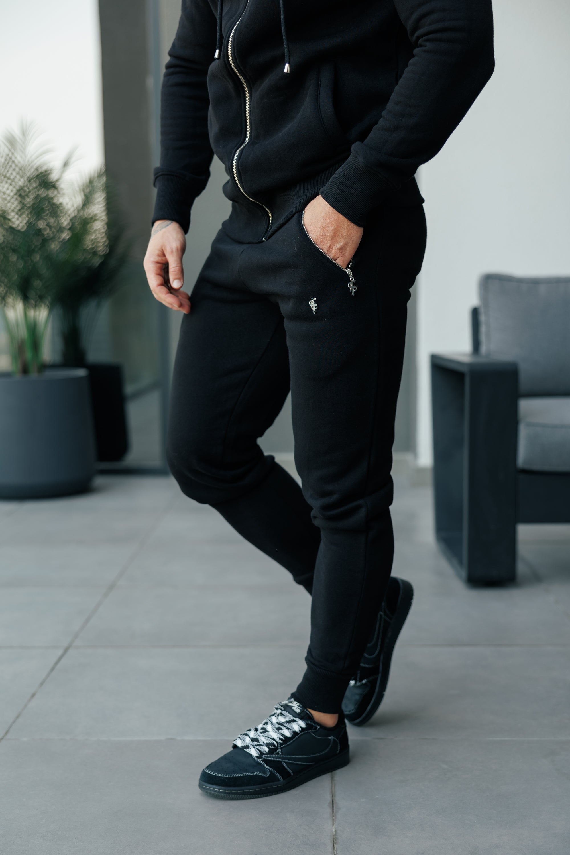 Black / Silver Bottoms with Zipped Pockets - FSH1253