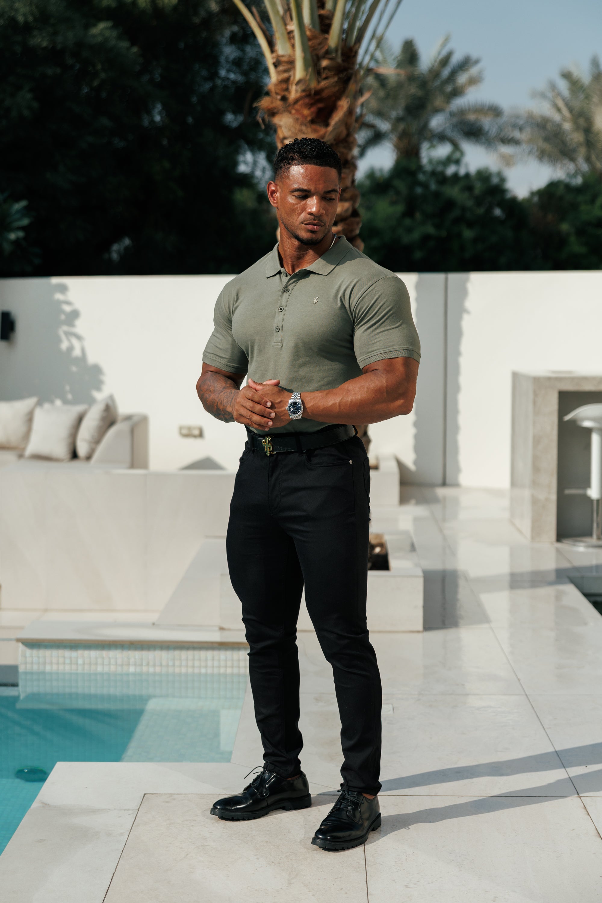 Olive / Gold Polo Shirt - FSH1408