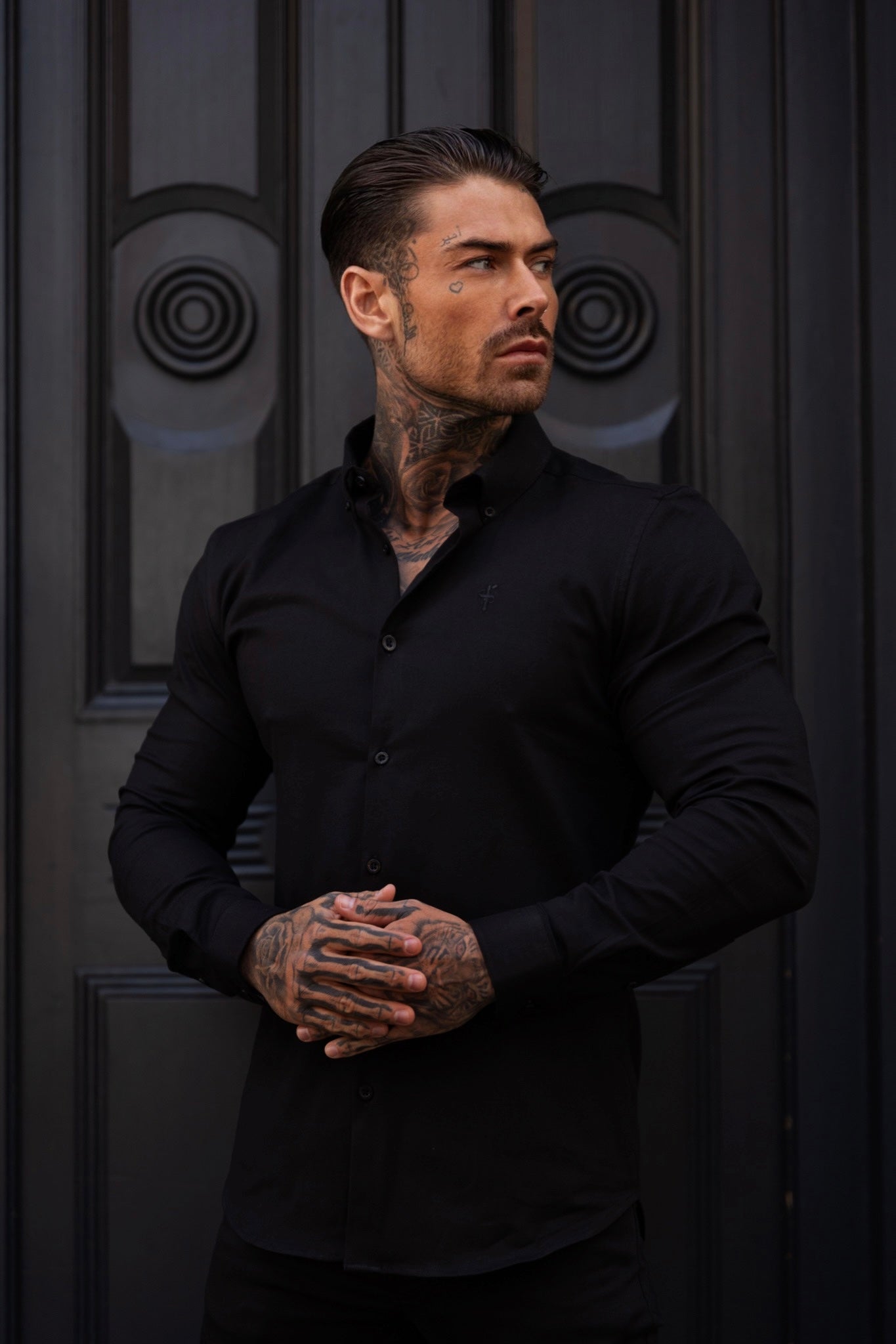 Classic Stretch Oxford Long Sleeve Black - FS1012