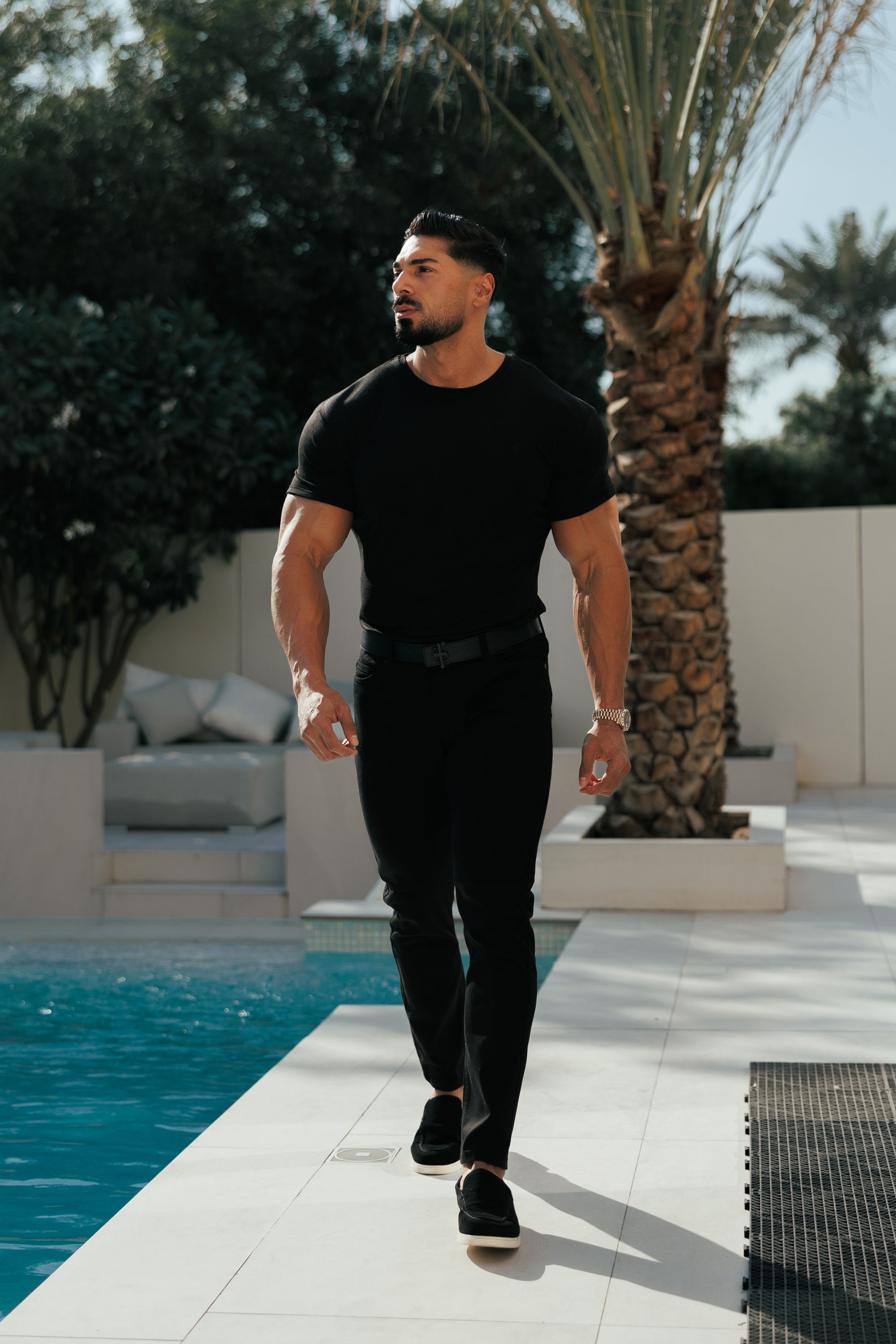 Black Bamboo Crew T Shirt - FSH577