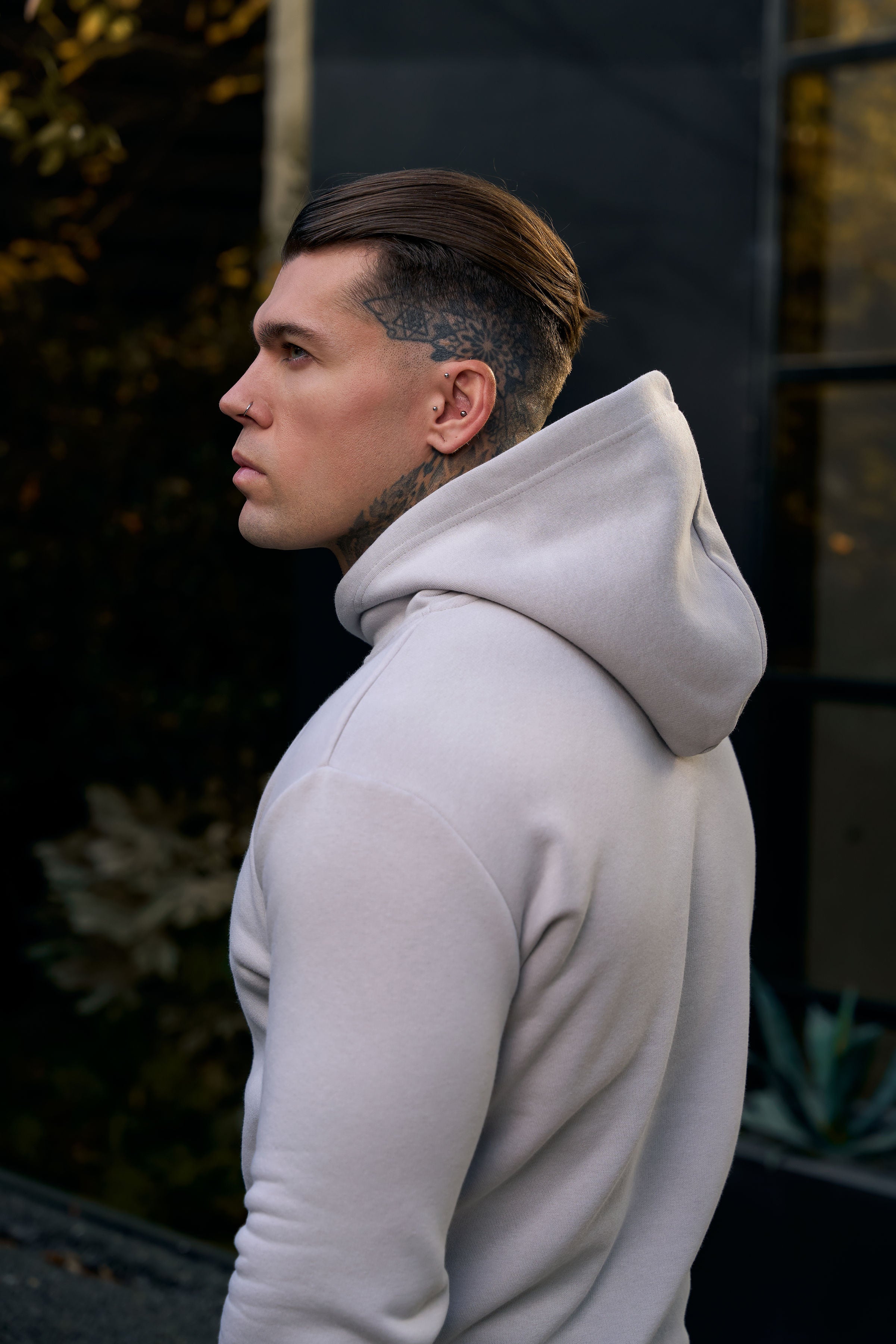 Plain Light Grey Hoodie With FS Branding - FSH1190