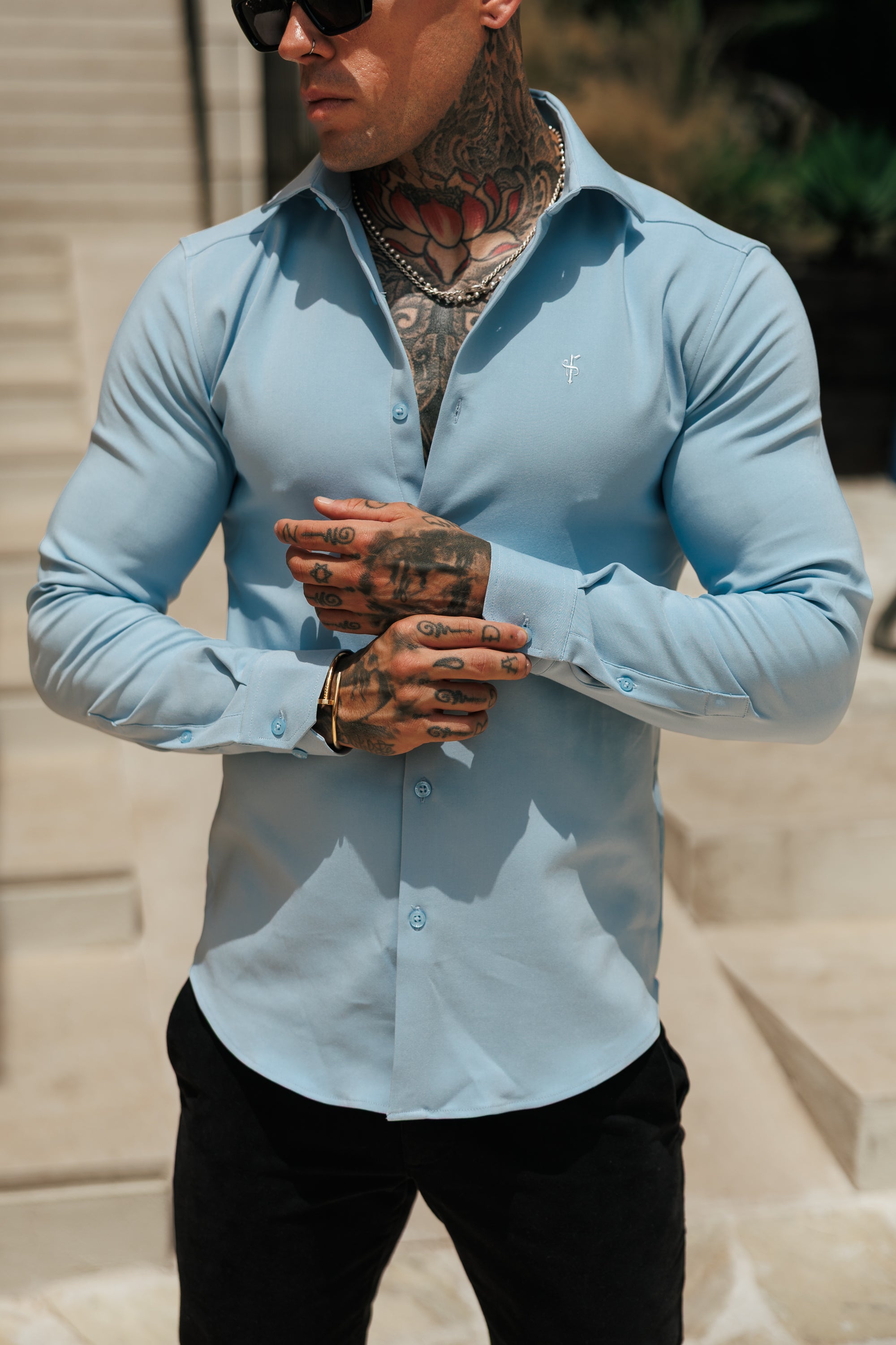 Classic Scuba Light Blue Long Sleeve Stretch with Cutaway Collar - FS1239