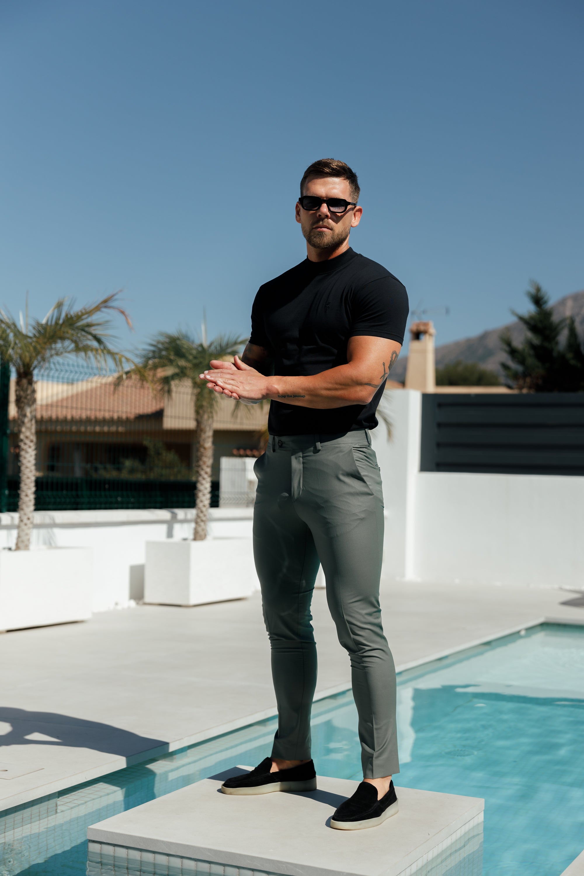 Slim Formal Khaki Stretch Trousers - FST027