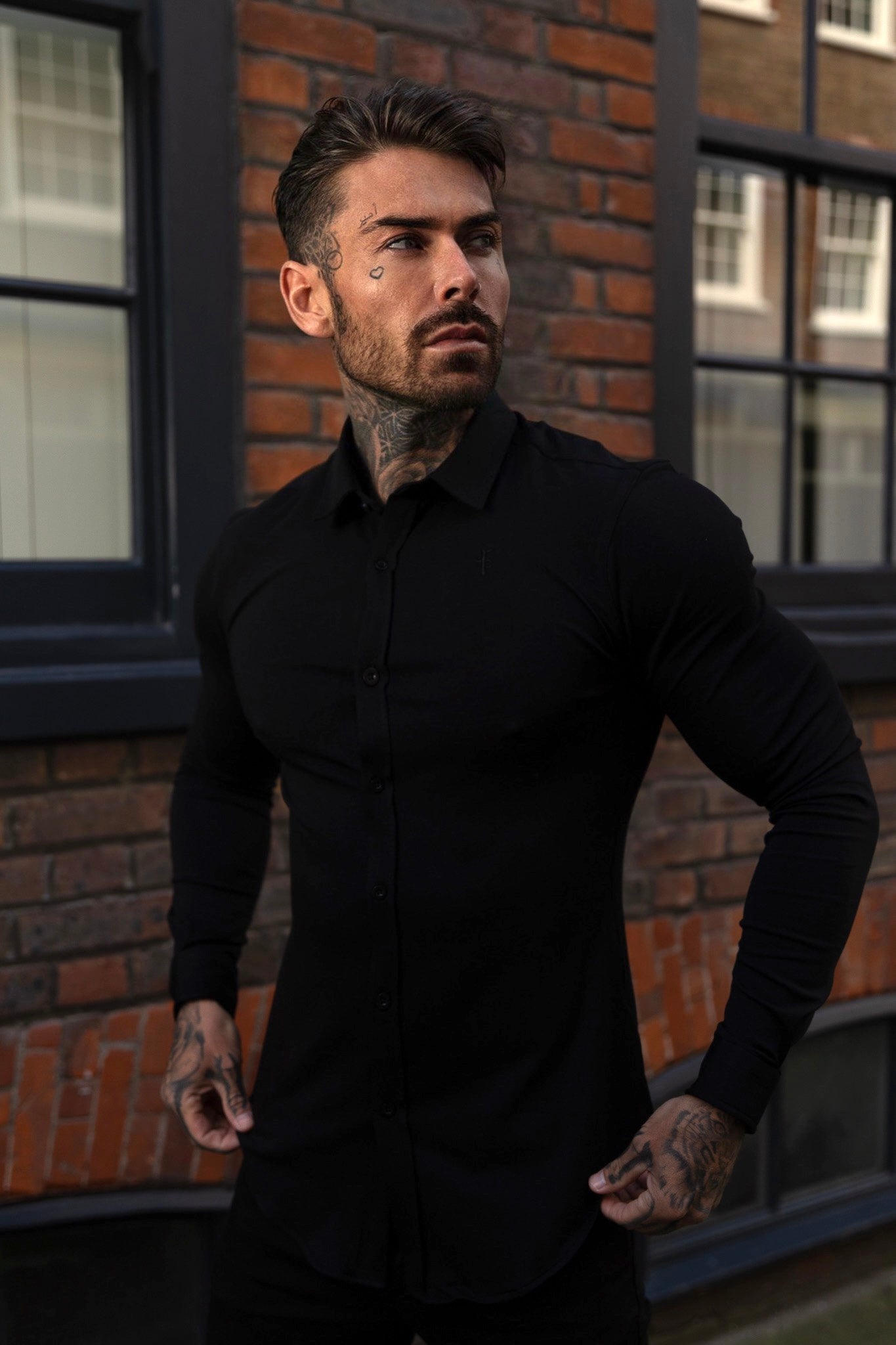 Fitted Black Long Sleeve Jersey - FSD004