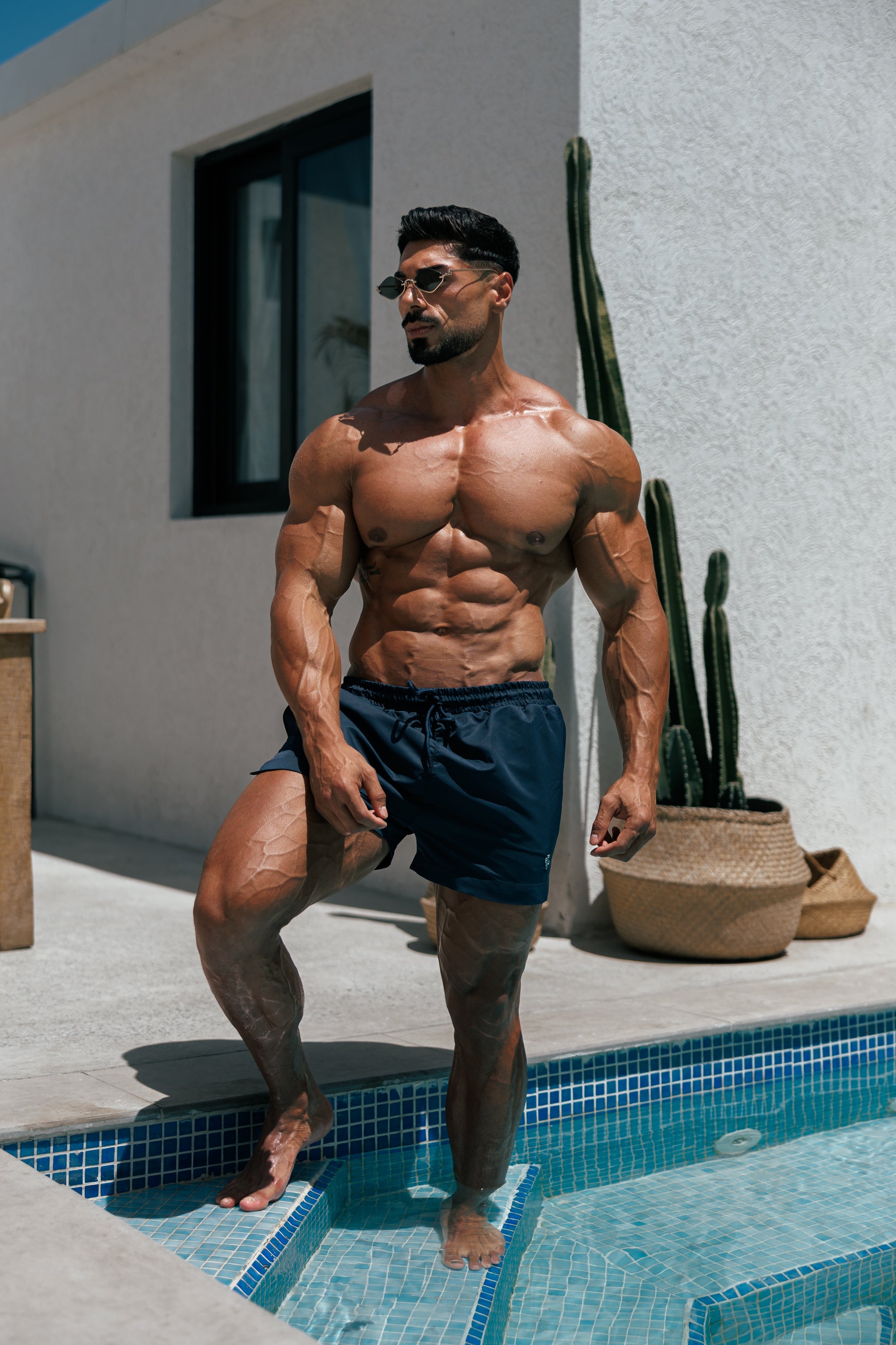 Navy / Silver Swim Shorts - FSH1322