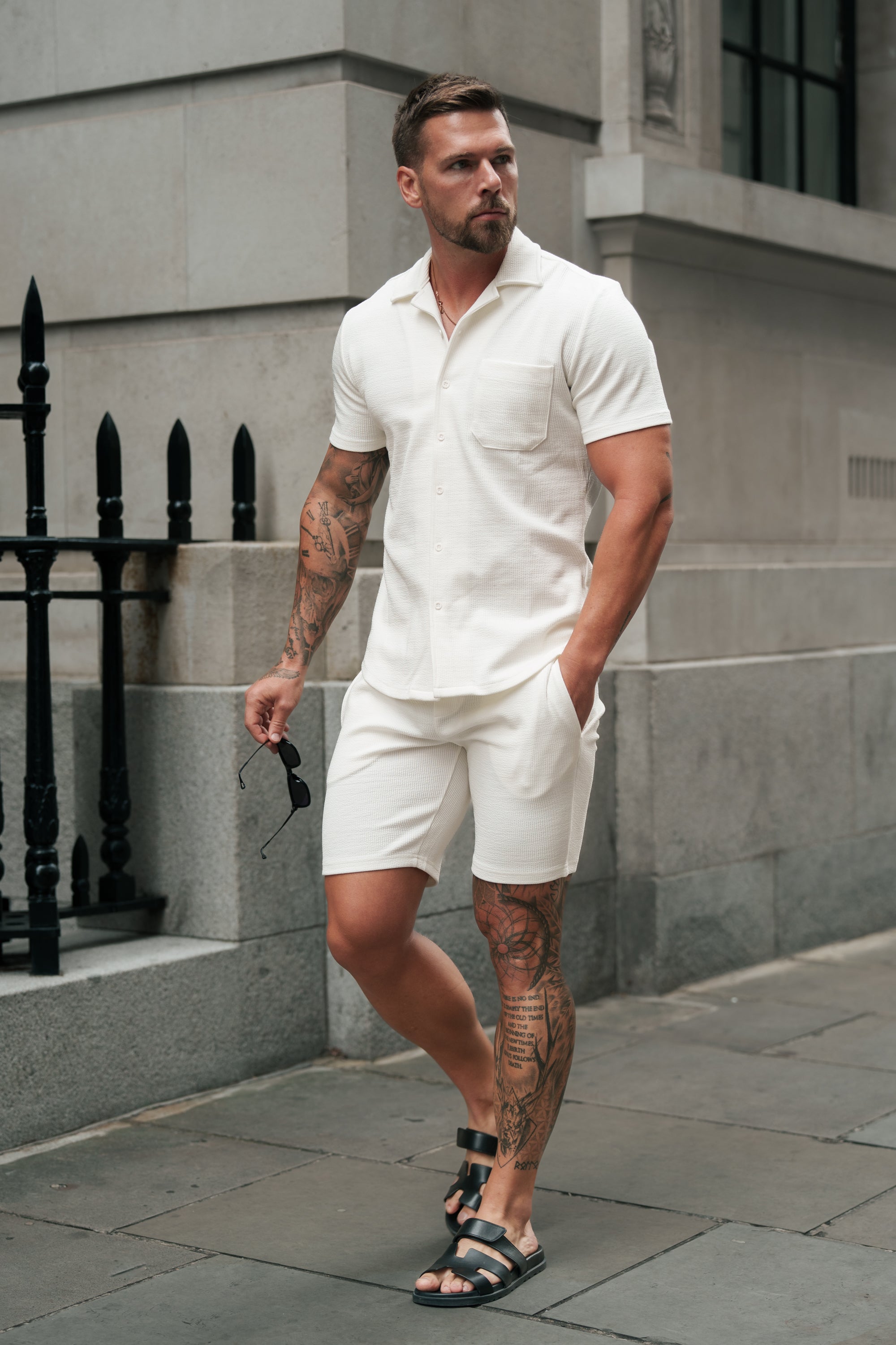 Jersey Cord White Shorts - FSR011