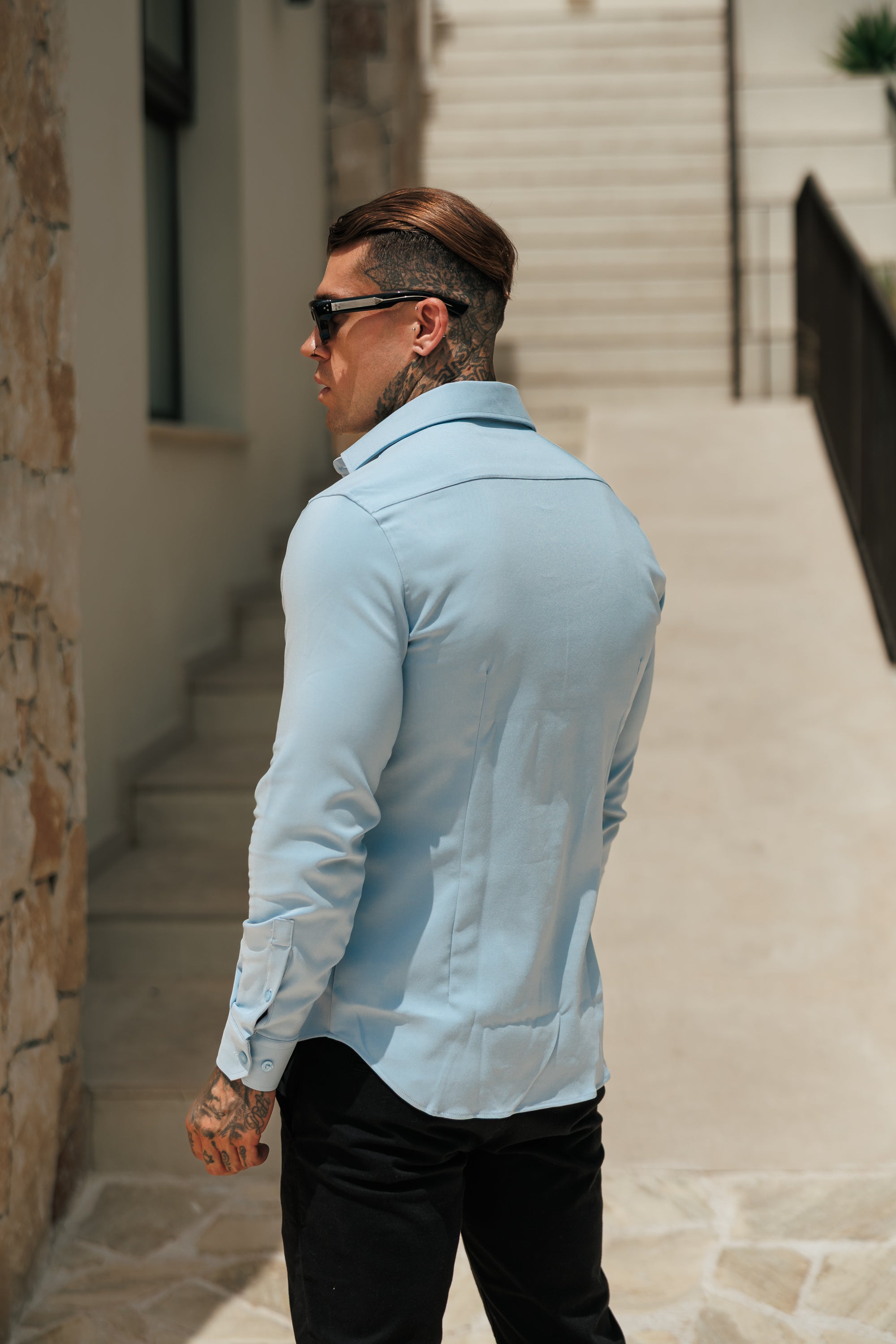 Classic Scuba Light Blue Long Sleeve Stretch with Cutaway Collar - FS1239