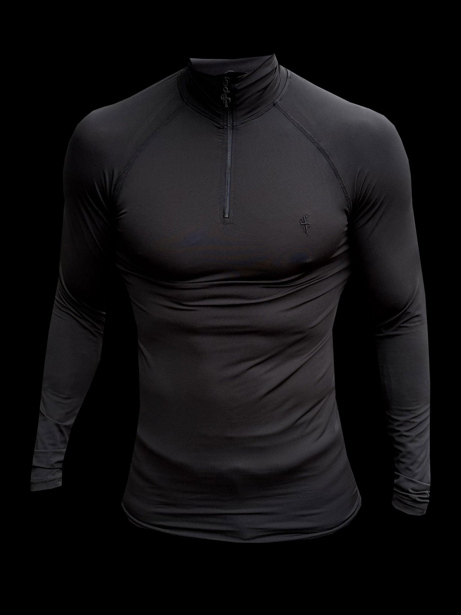 LS Black Half Zip Gym Top - FSH1281