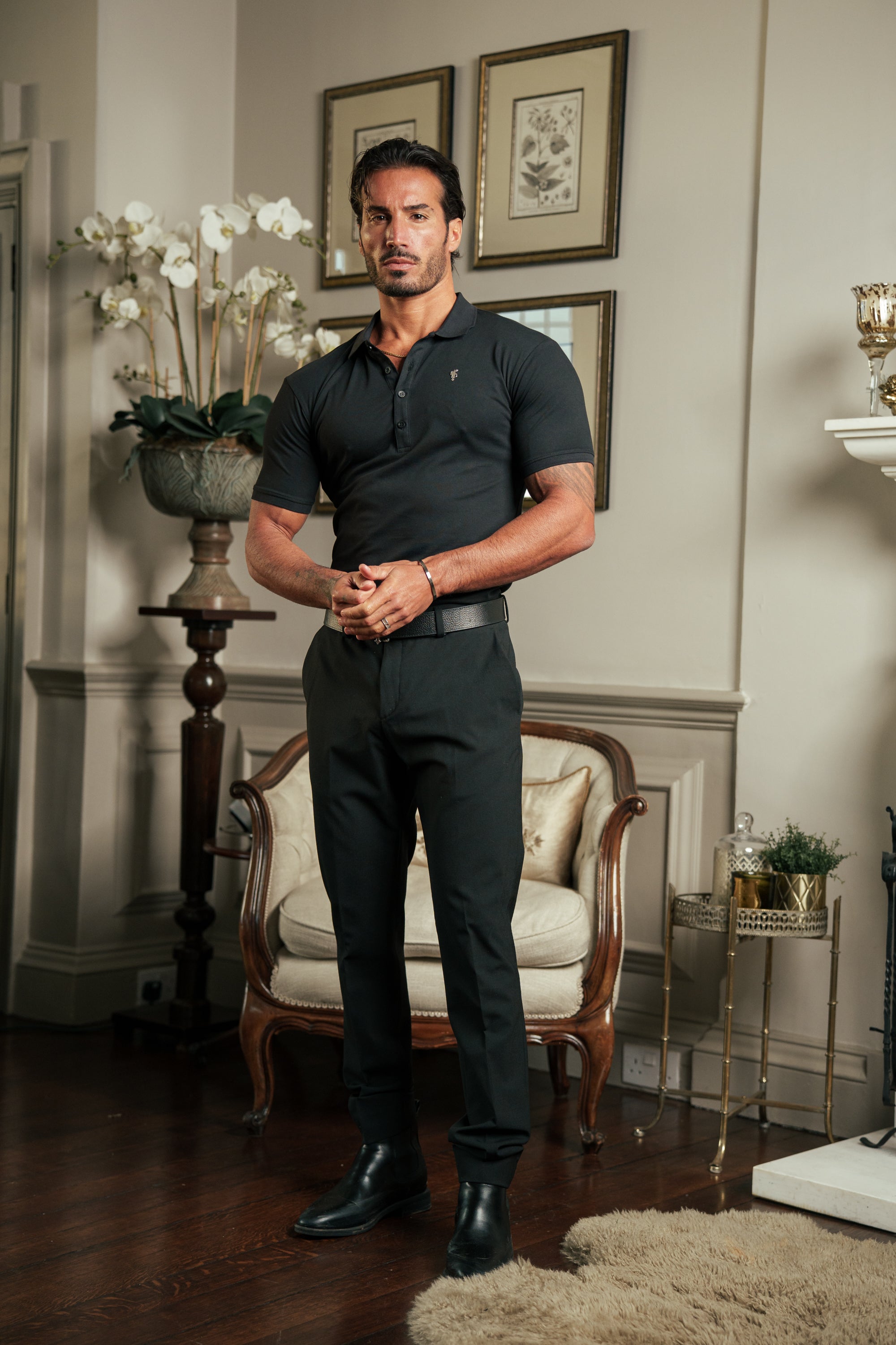 Black / Silver Polo Shirt - FSH1403