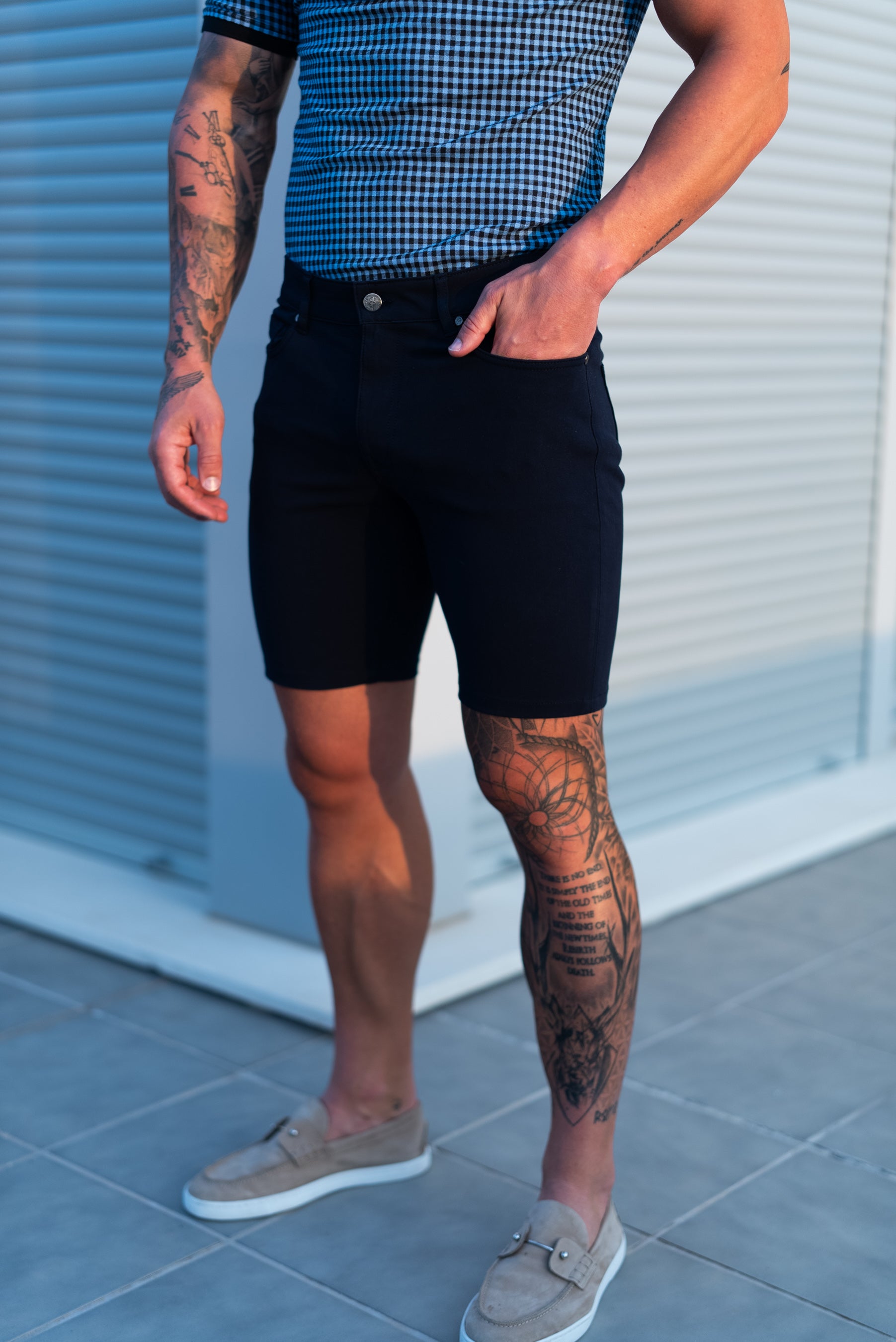 Ultra Stretch Navy Denim Shorts - FSJS004