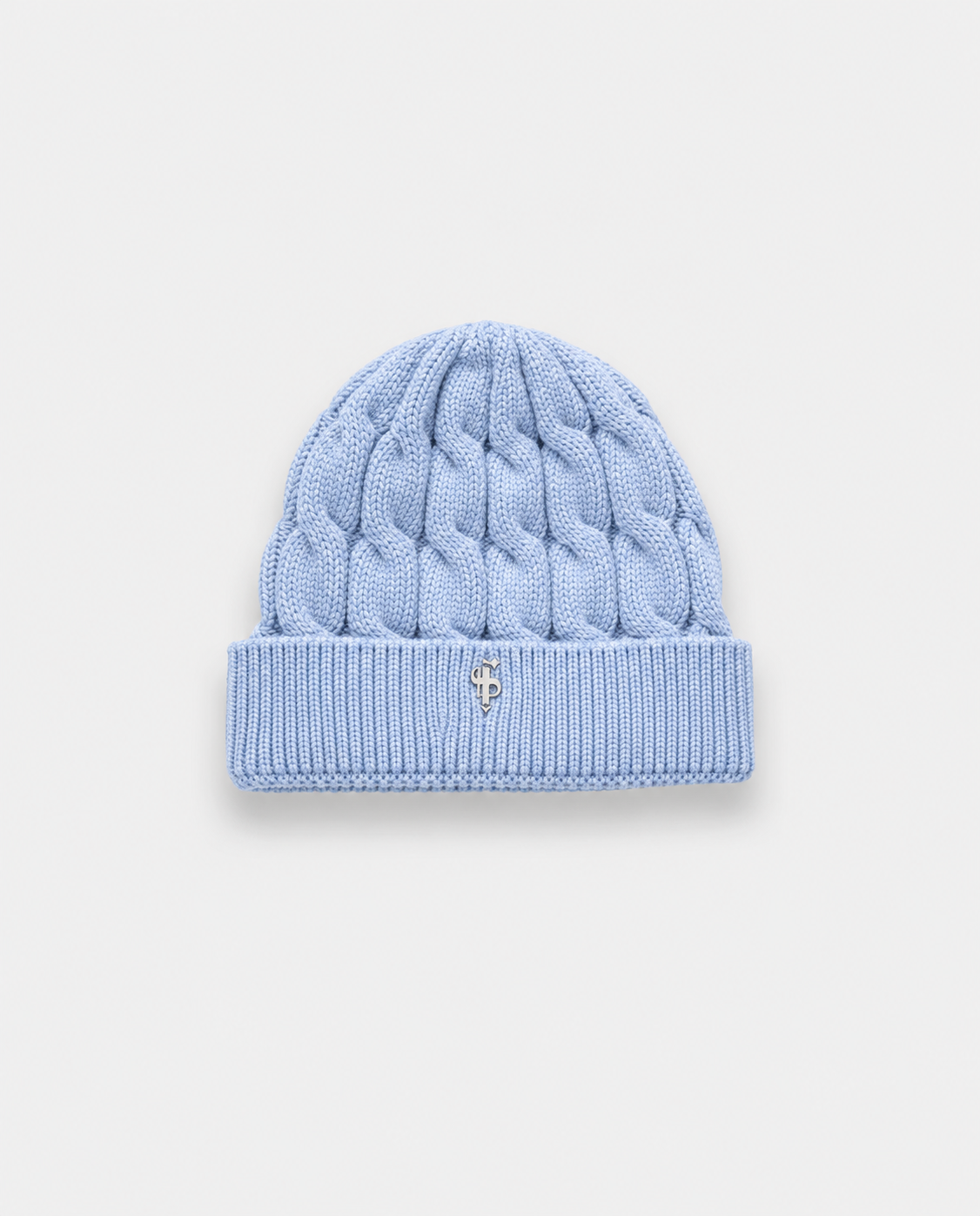 Cable Weave Beanie Hat Ice Blue - FSA070