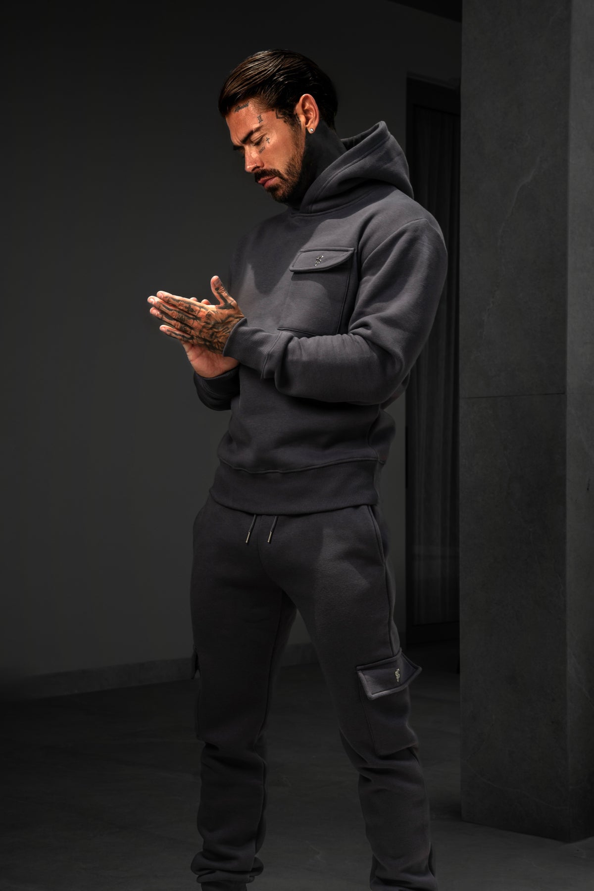 Charcoal / Silver Cargo Hoodie - FSR034