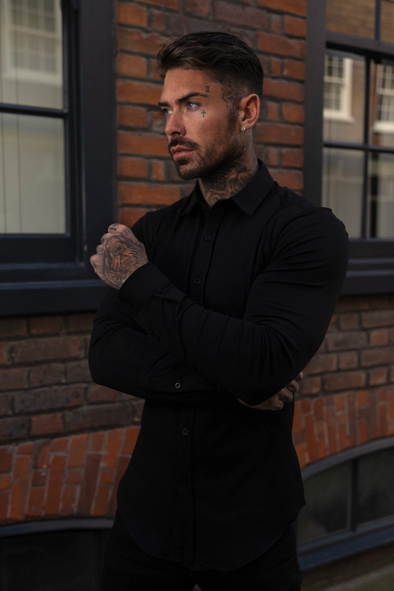 Fitted Black Long Sleeve Jersey - FSD004
