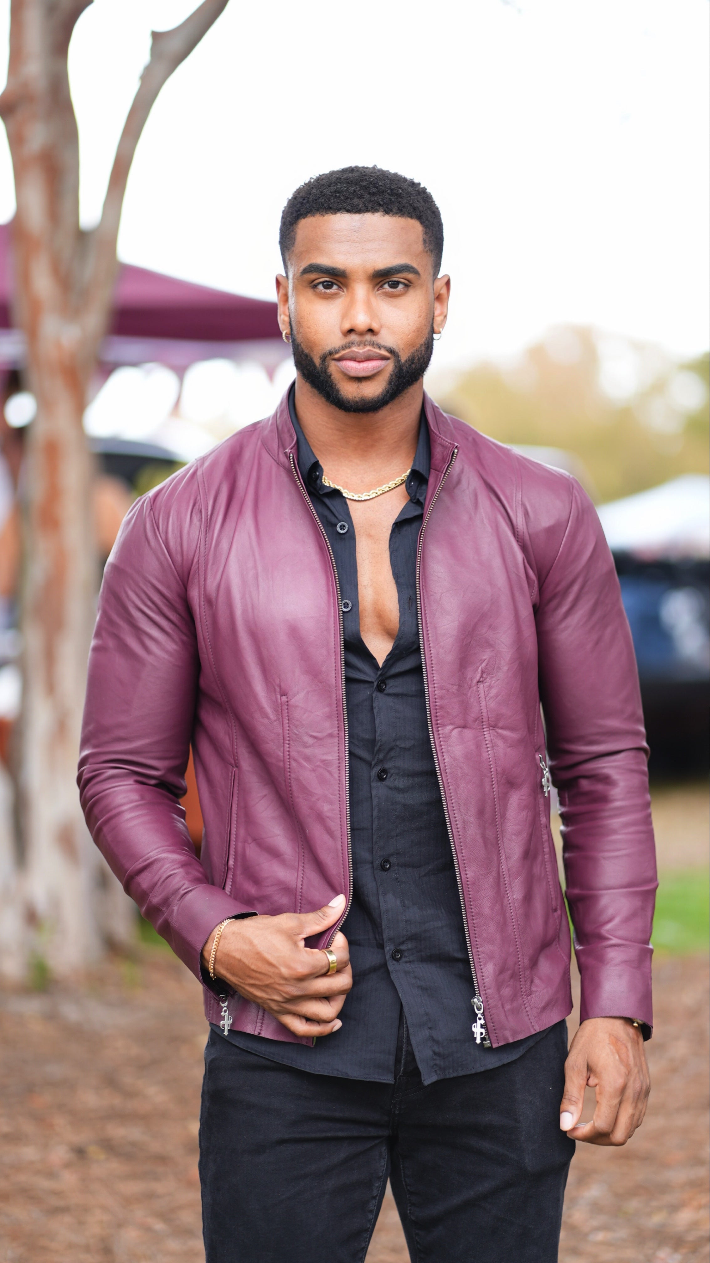 Oxblood Lambs Leather Jacket - FSH257