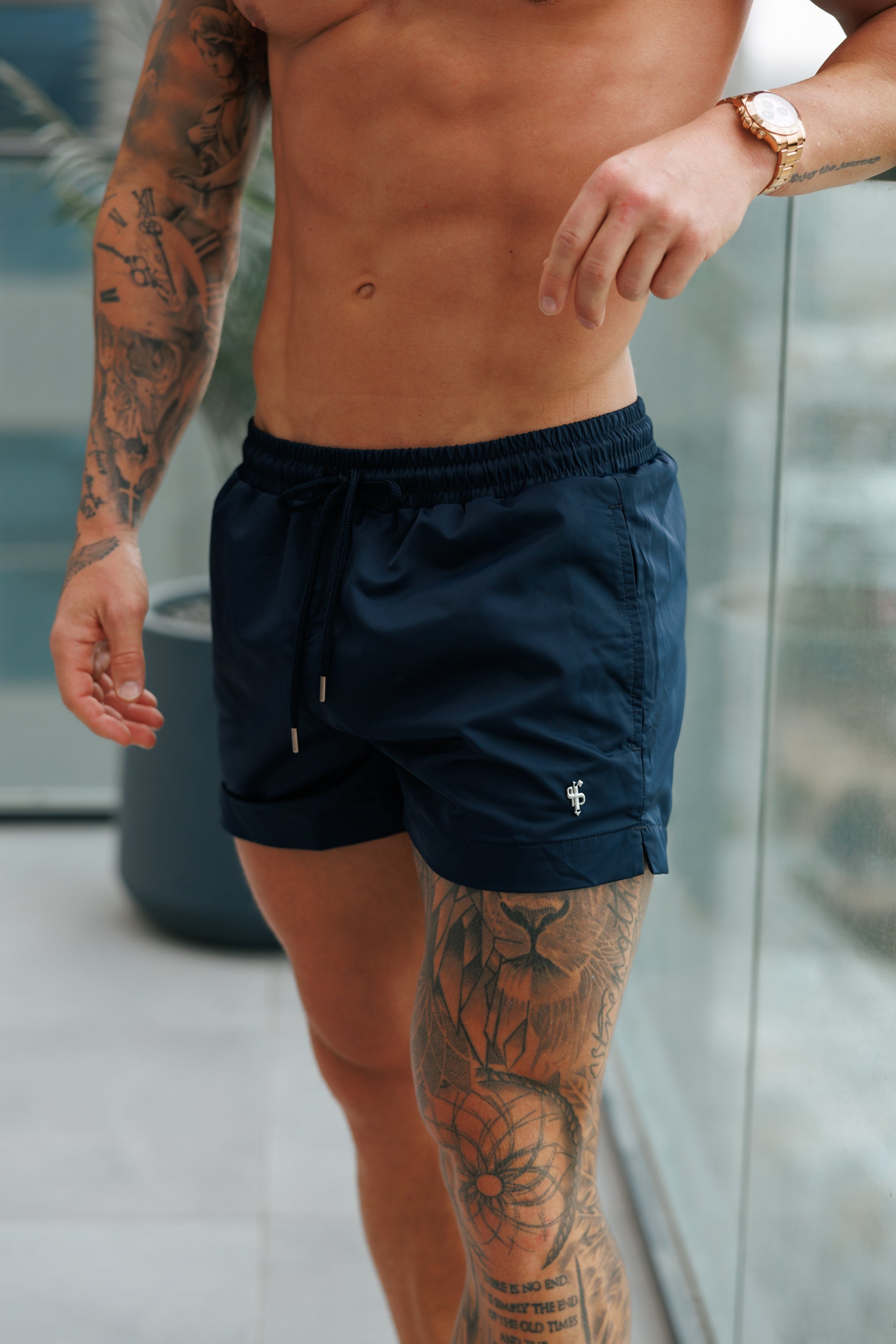 Navy / Silver Swim Shorts - FSH1322