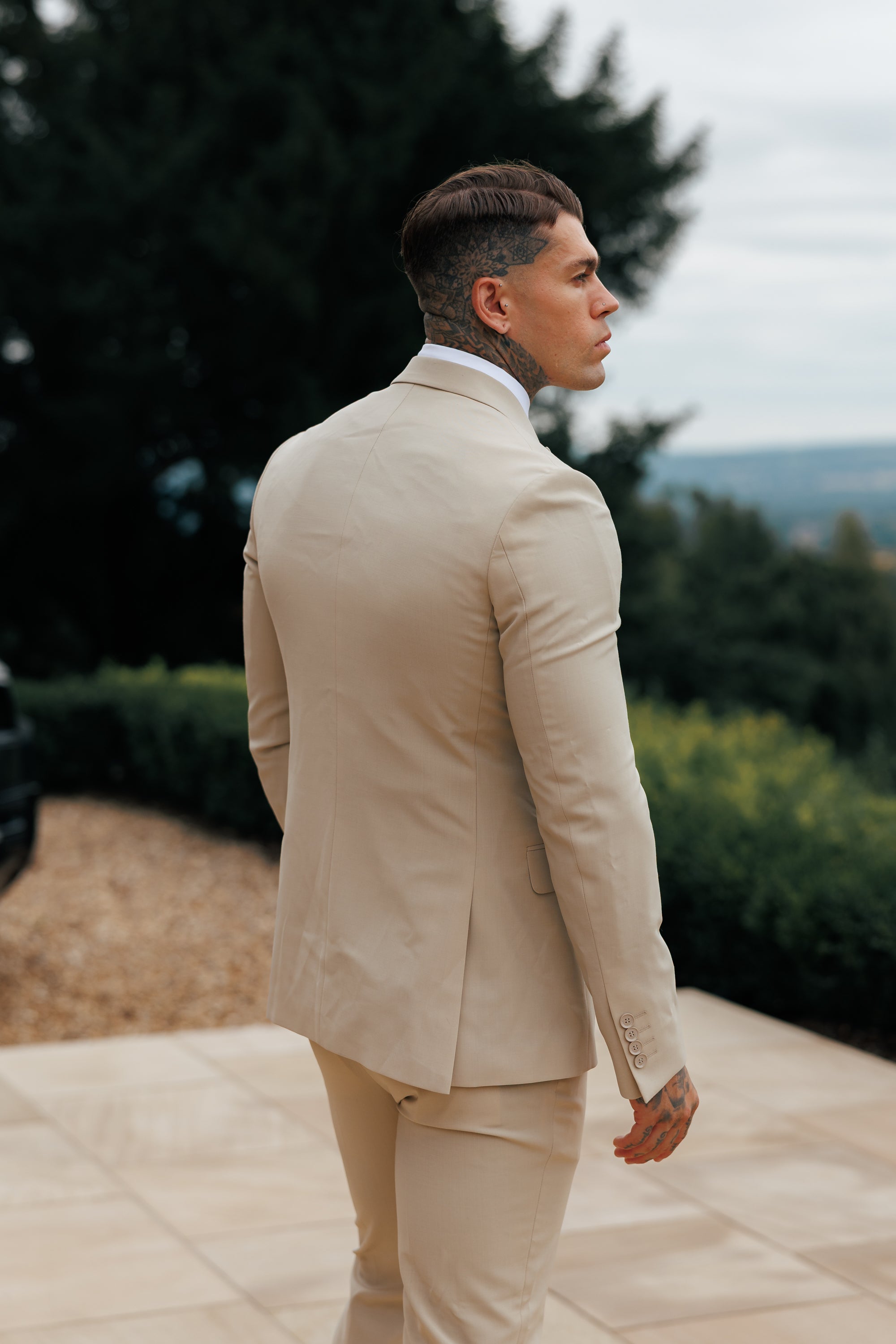 Slim Formal Suit Jacket Beige - FSJKT012