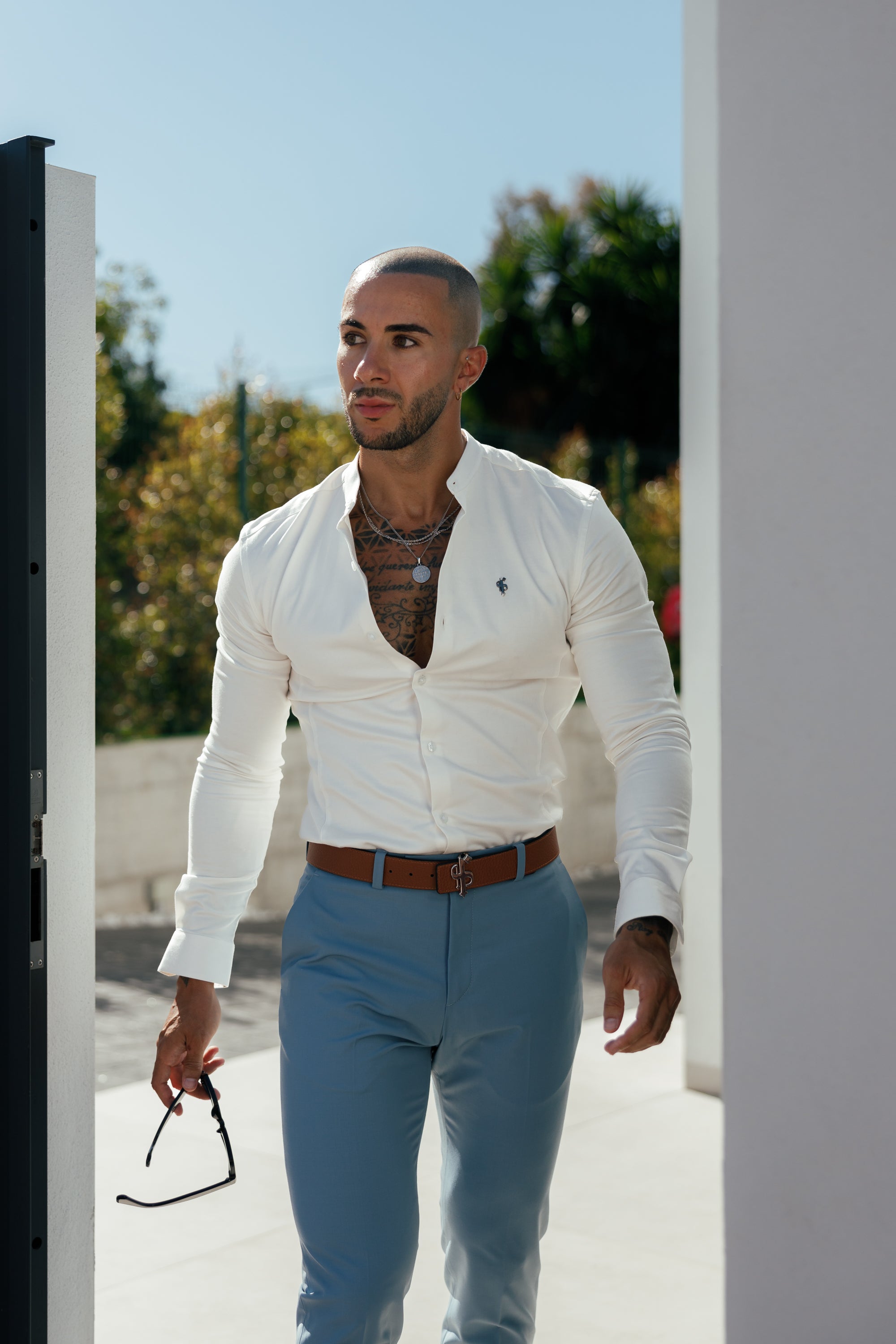 Slim Formal Airforce Blue Stretch Trousers - FST025