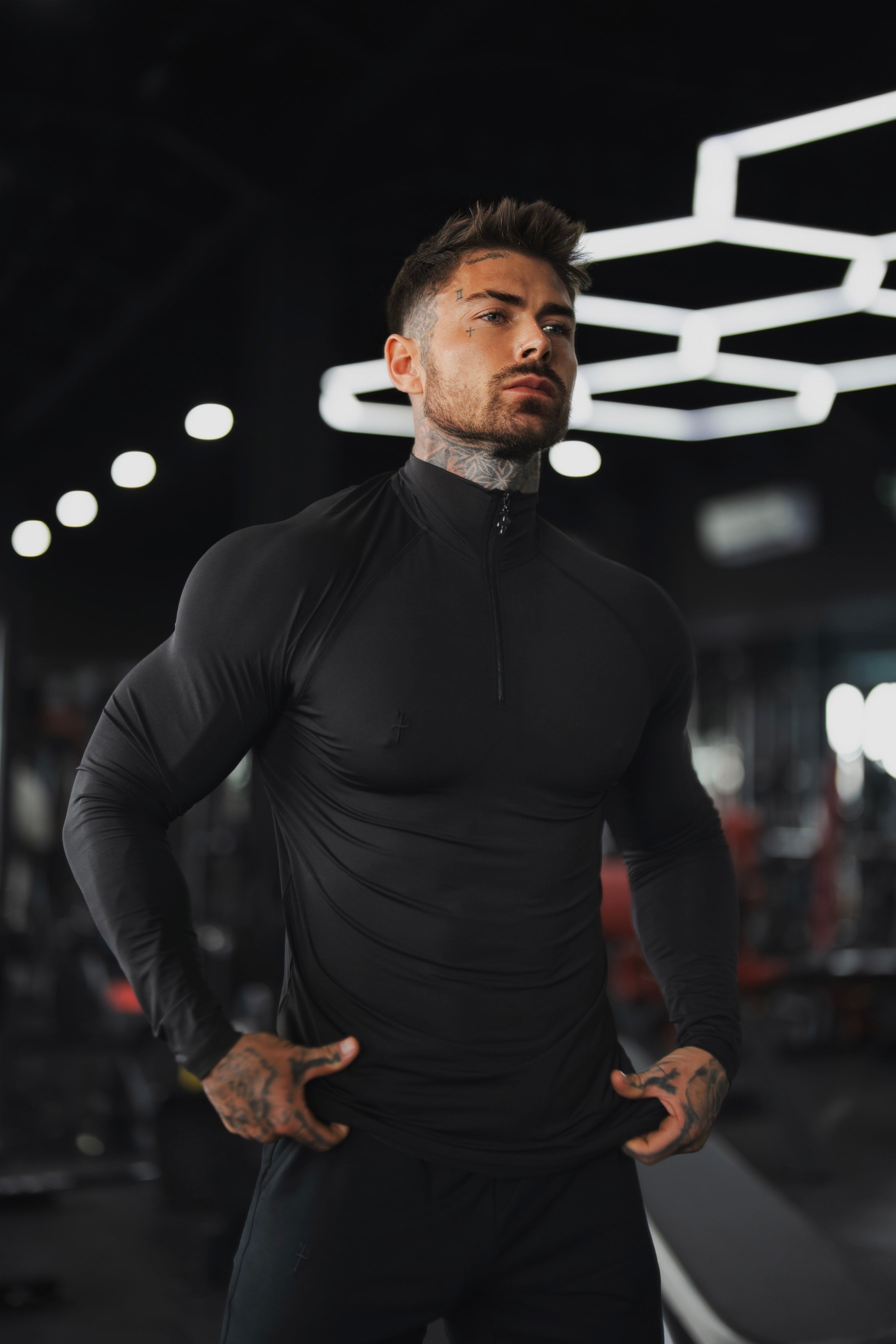 LS Black Half Zip Gym Top - FSH1281