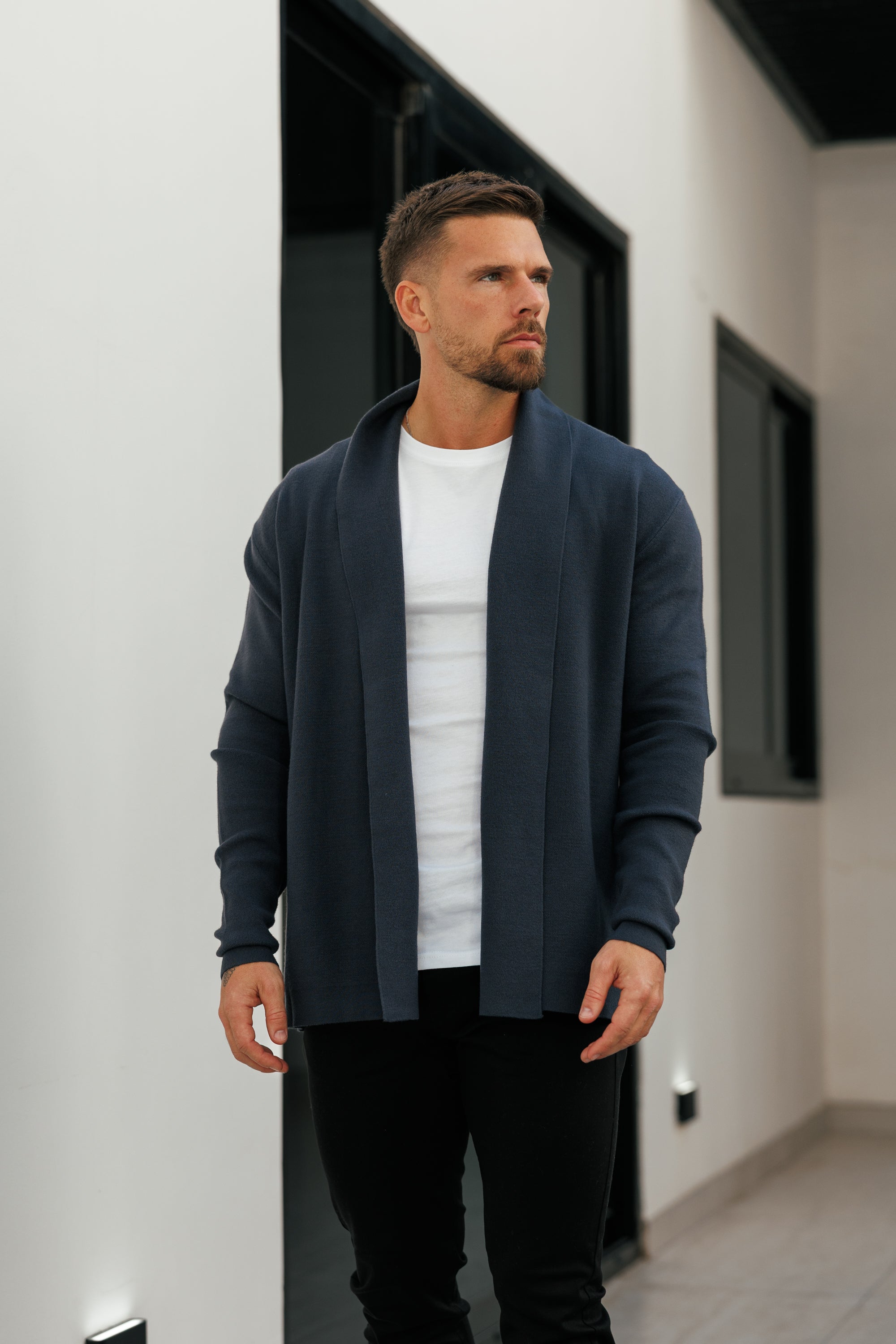 Soft Touch Shawl Cardigan Charcoal - FSA004