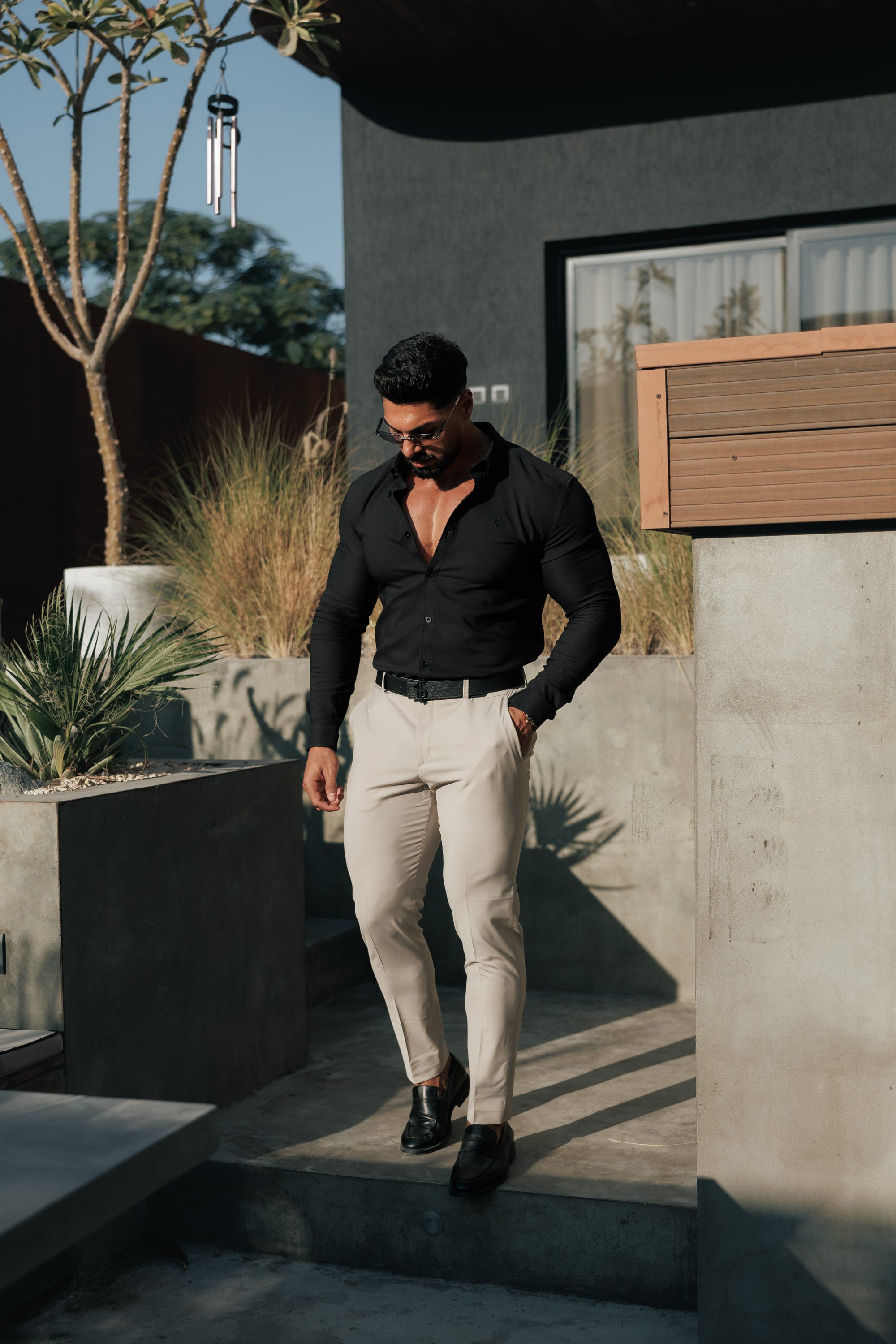 Slim Formal Taupe Stretch Trousers - FST022