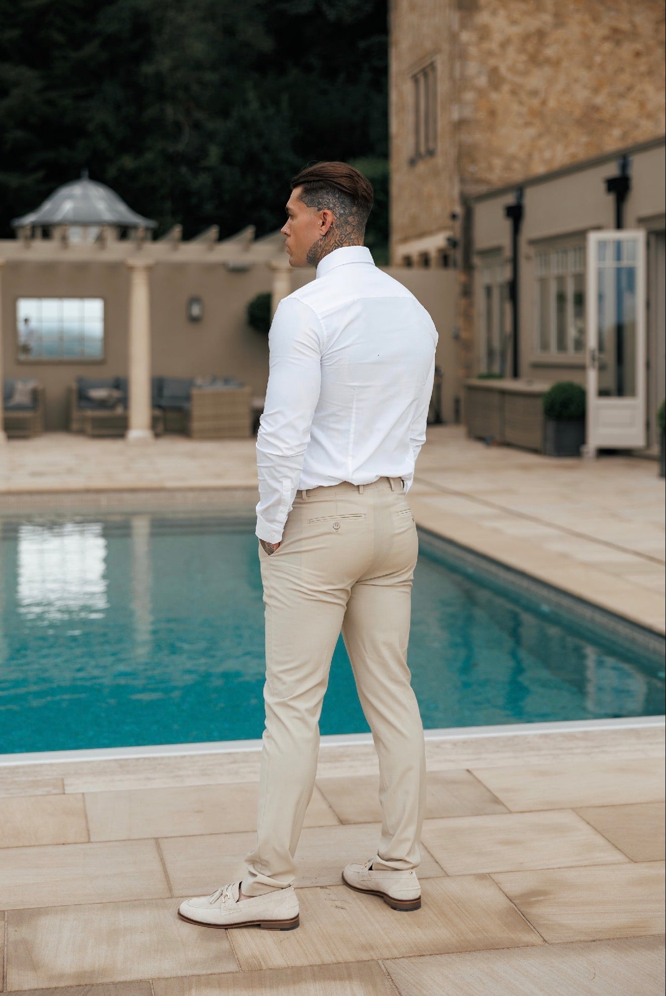 Ares Muscle Fit Advanced Stretch White Cutaway Collar Shirt - FS1250