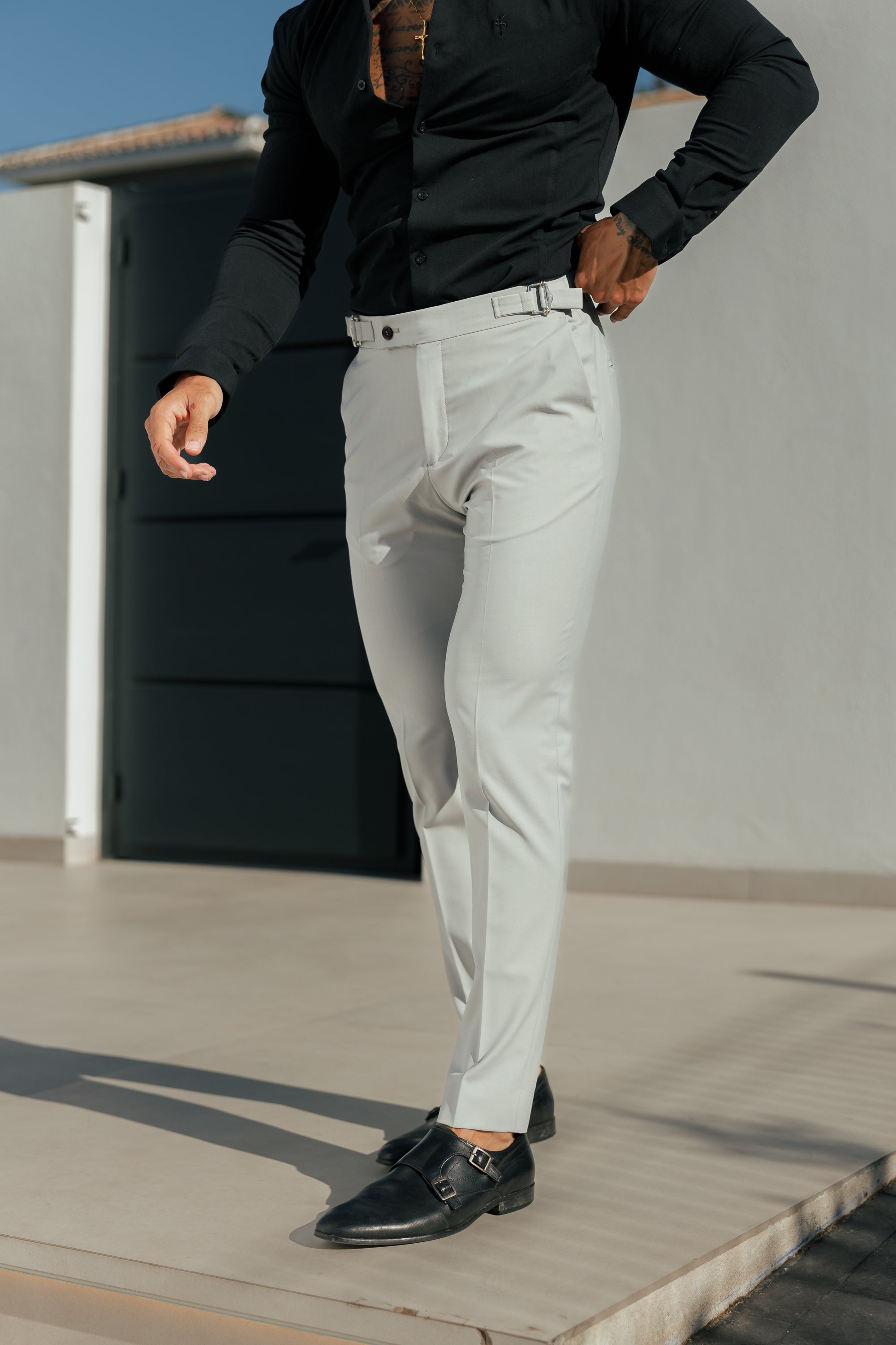 Slim Formal Stone Stretch Trousers with Side Adjusters - FST028